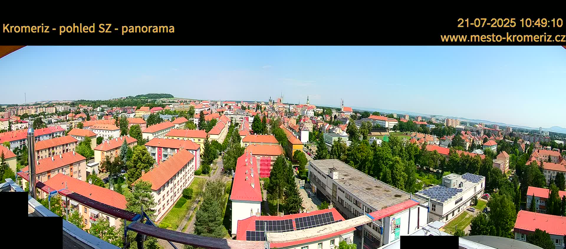 Kroměříž Northwest View Skyline Live Cam - Kromeriz, Zlin, Czechia