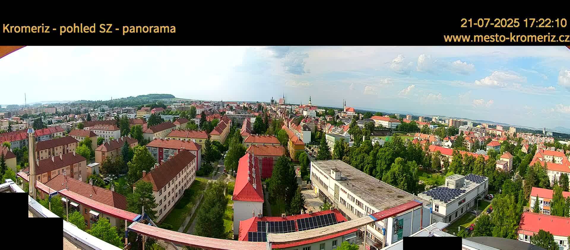 Kroměříž Northwest View Skyline Live Cam - Kromeriz, Zlin, Czechia