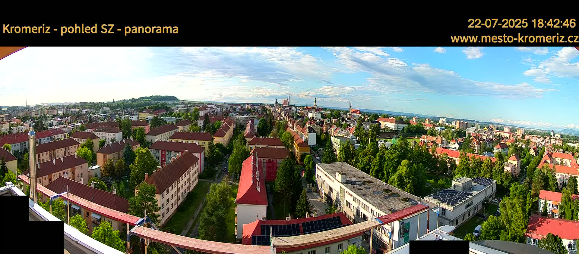Kroměříž Northwest View Skyline Live Cam - Kromeriz, Zlin, Czechia