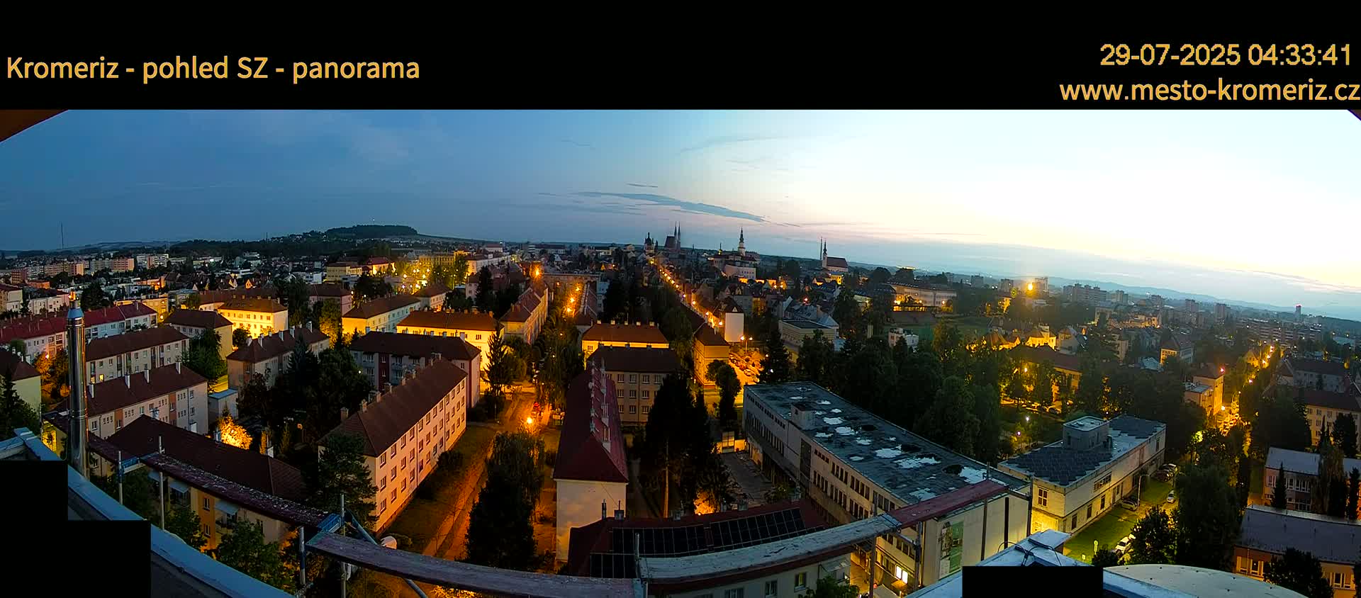 Kroměříž Northwest View Skyline Live Cam - Kromeriz, Zlin, Czechia