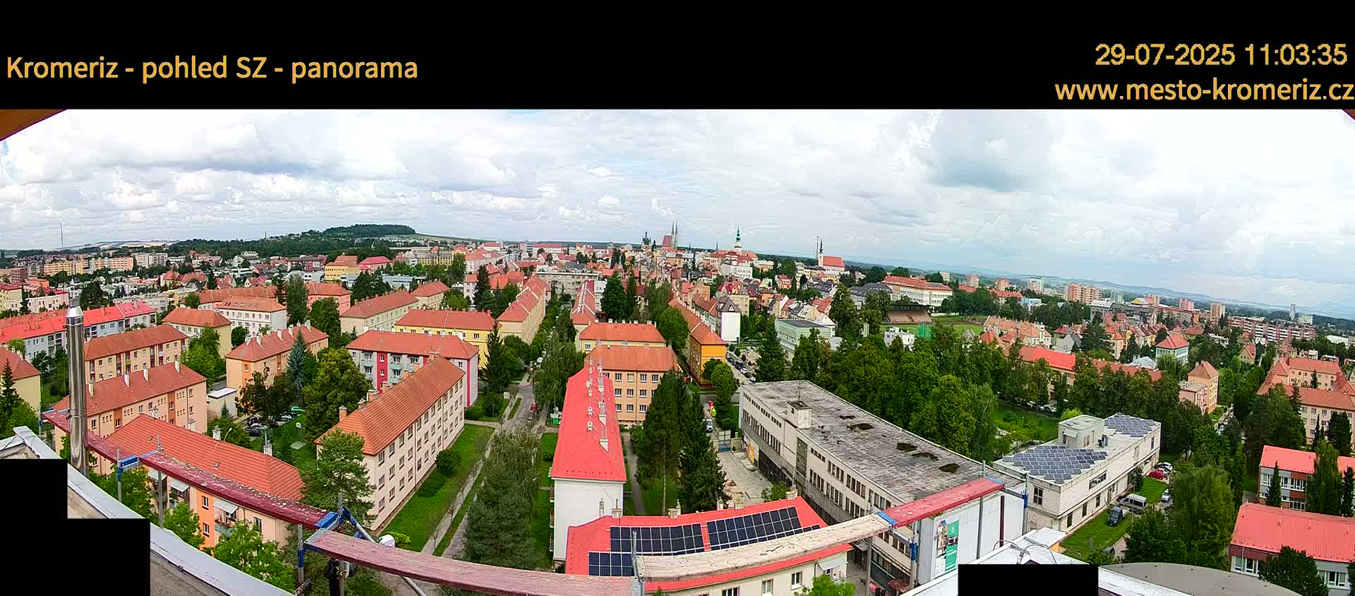 Kroměříž Northwest View Skyline Live Cam - Kromeriz, Zlin, Czechia