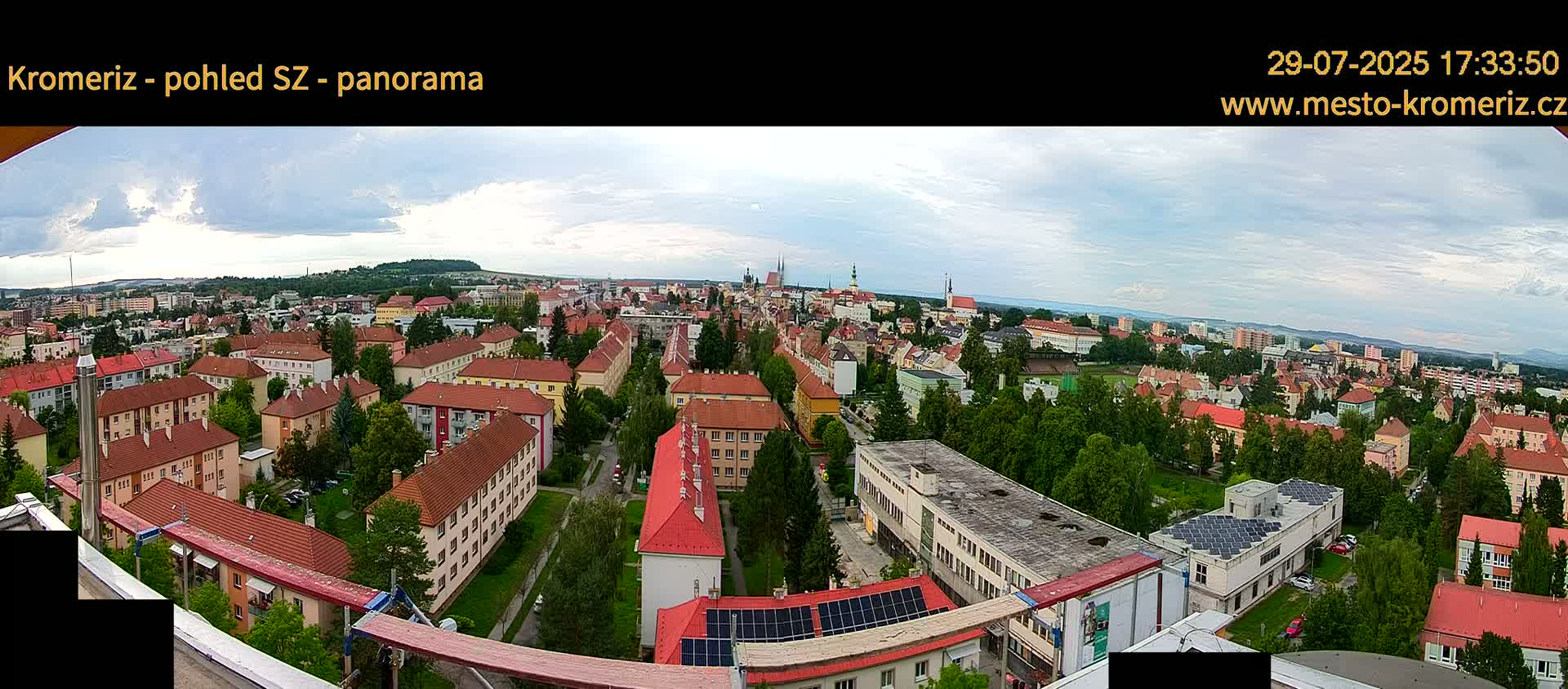 Kroměříž Northwest View Skyline Live Cam - Kromeriz, Zlin, Czechia