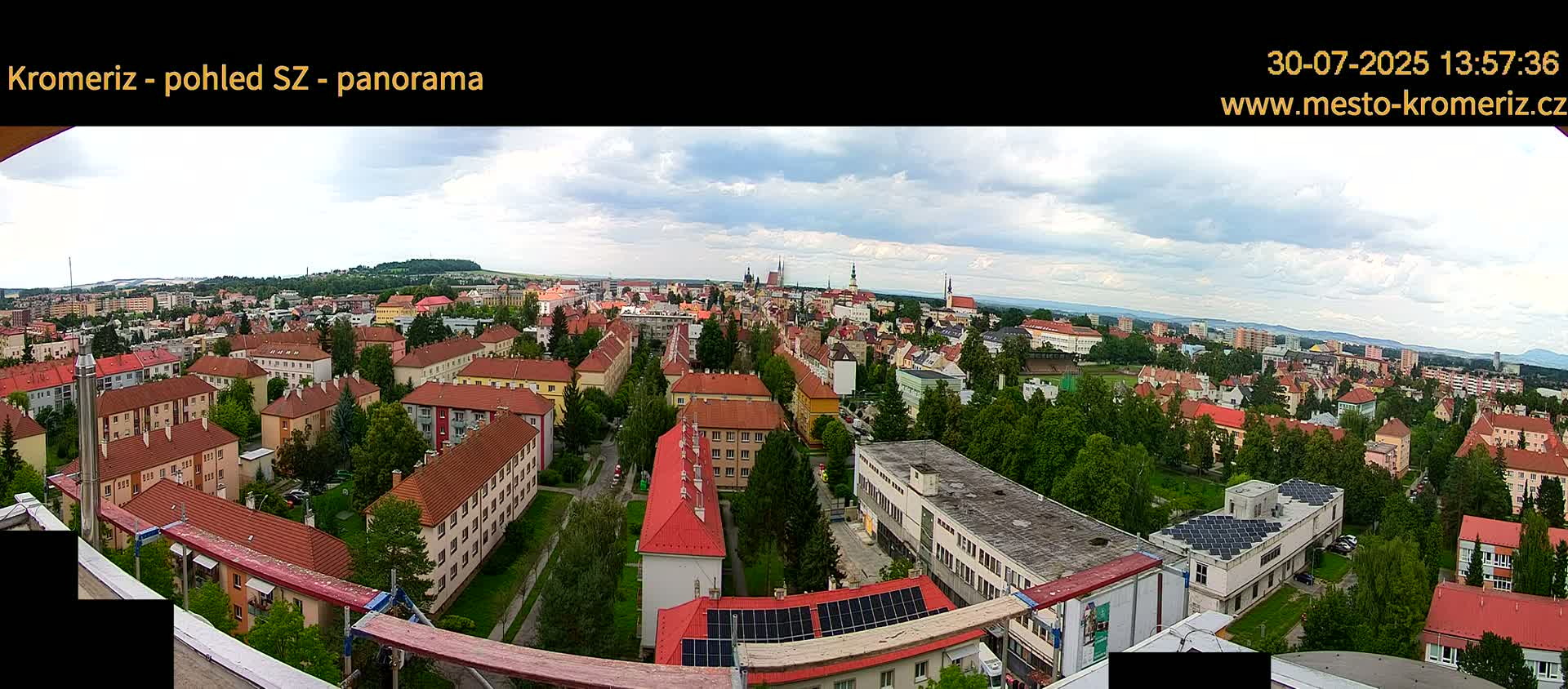 Kroměříž Northwest View Skyline Live Cam - Kromeriz, Zlin, Czechia