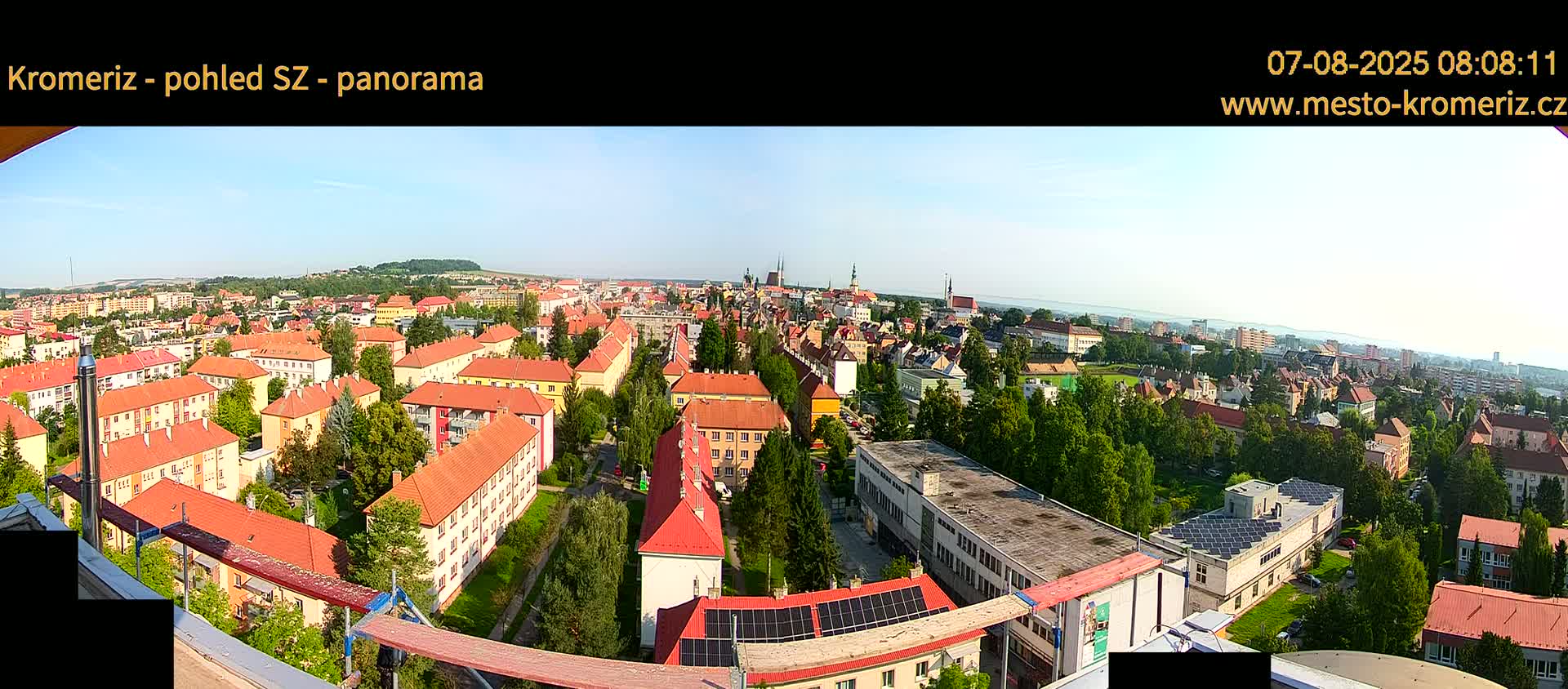 Kroměříž Northwest View Skyline Live Cam - Kromeriz, Zlin, Czechia