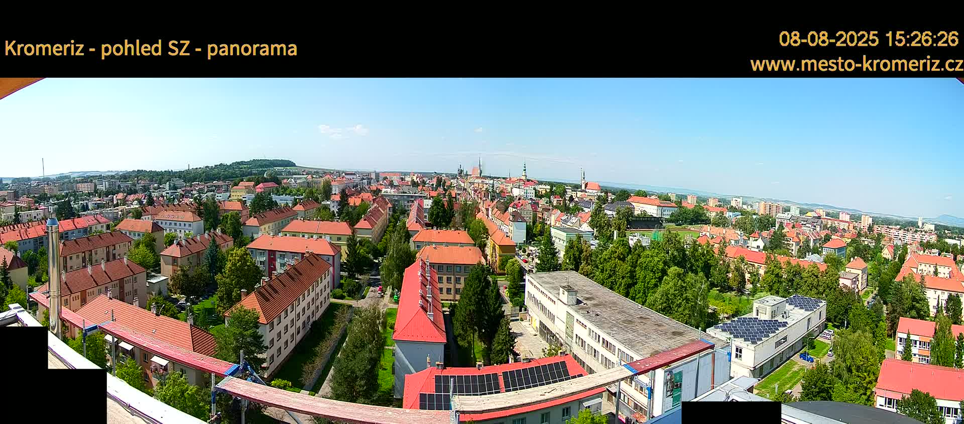 Kroměříž Northwest View Skyline Live Cam - Kromeriz, Zlin, Czechia
