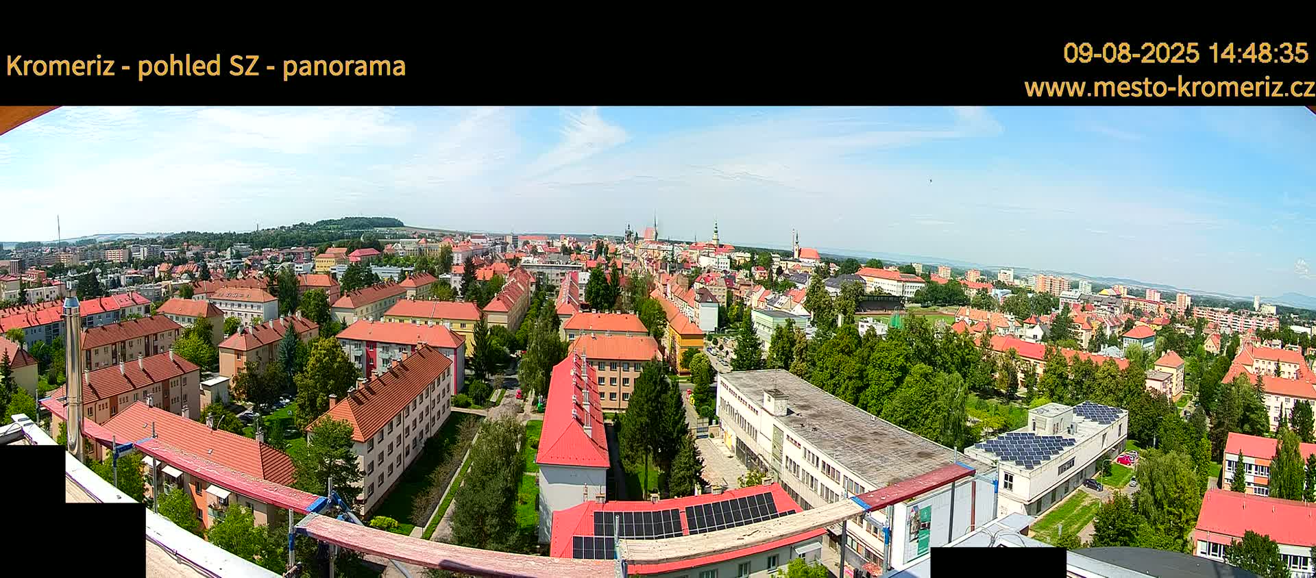 Kroměříž Northwest View Skyline Live Cam - Kromeriz, Zlin, Czechia