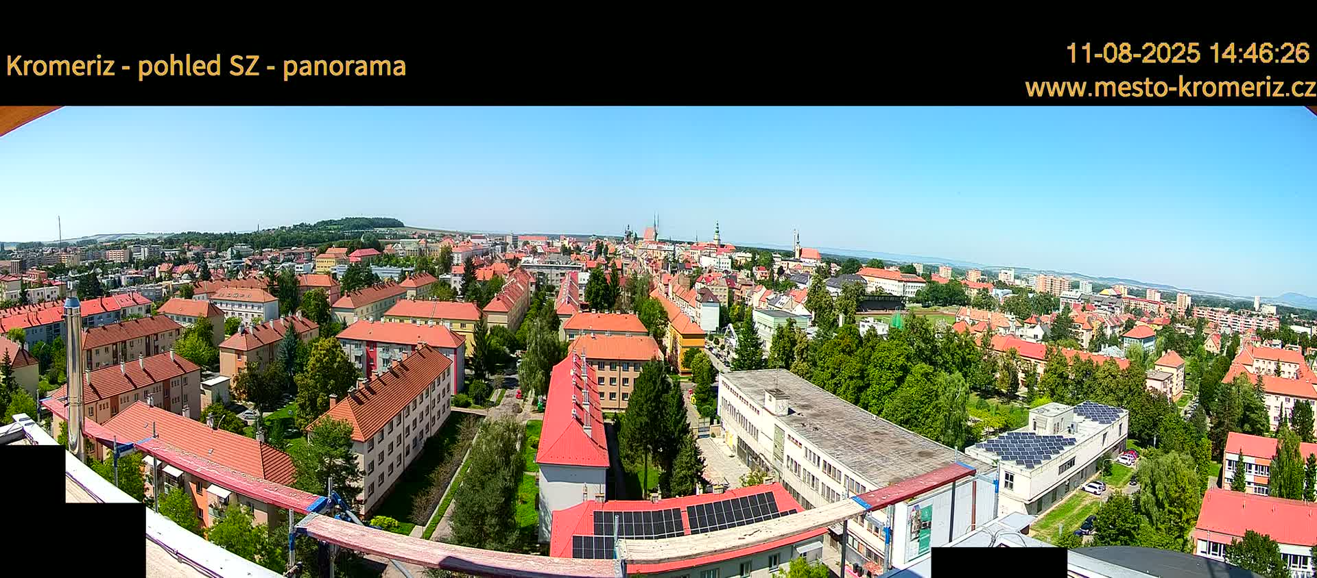 Kroměříž Northwest View Skyline Live Cam - Kromeriz, Zlin, Czechia