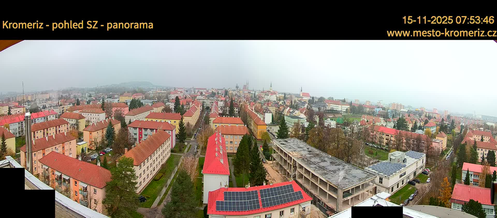 Kroměříž Northwest View Skyline Live Cam - Kromeriz, Zlin, Czechia