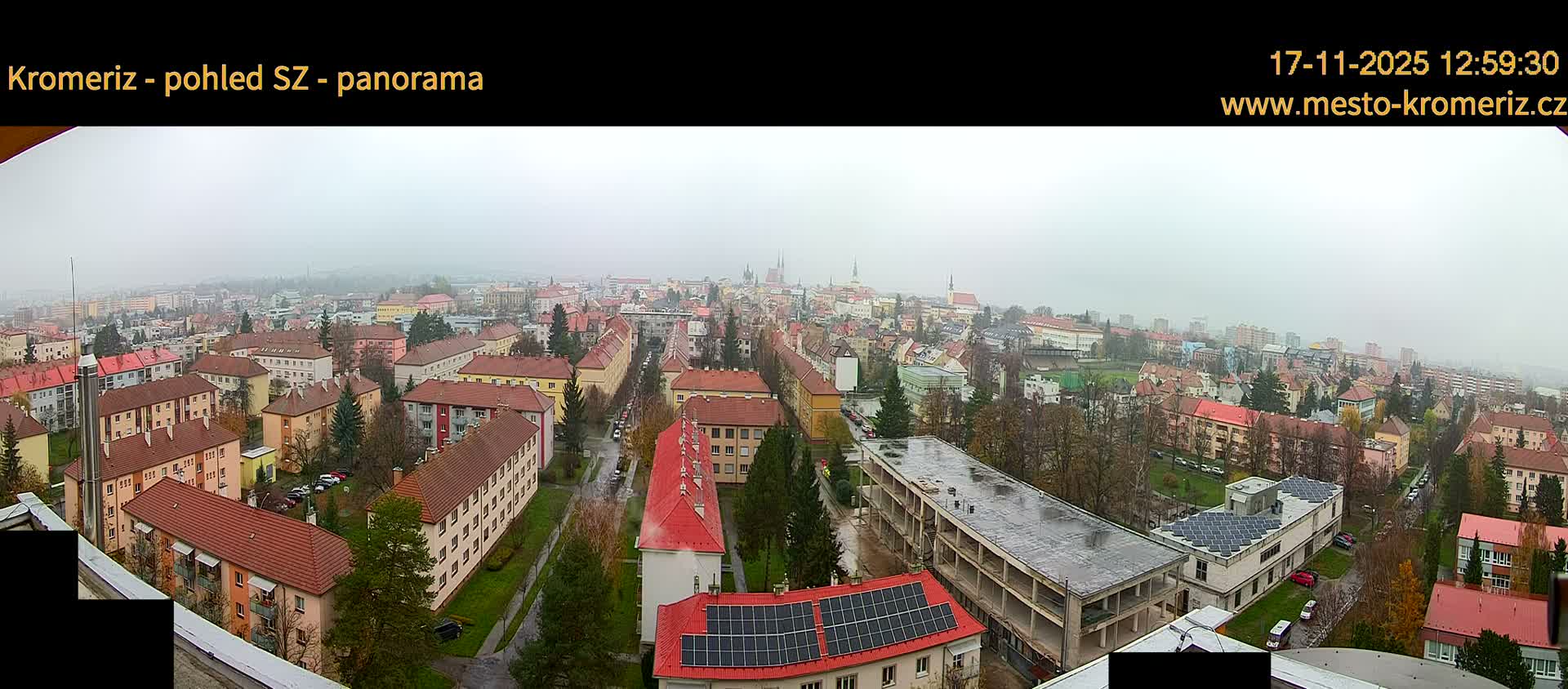 Kroměříž Northwest View Skyline Live Cam - Kromeriz, Zlin, Czechia