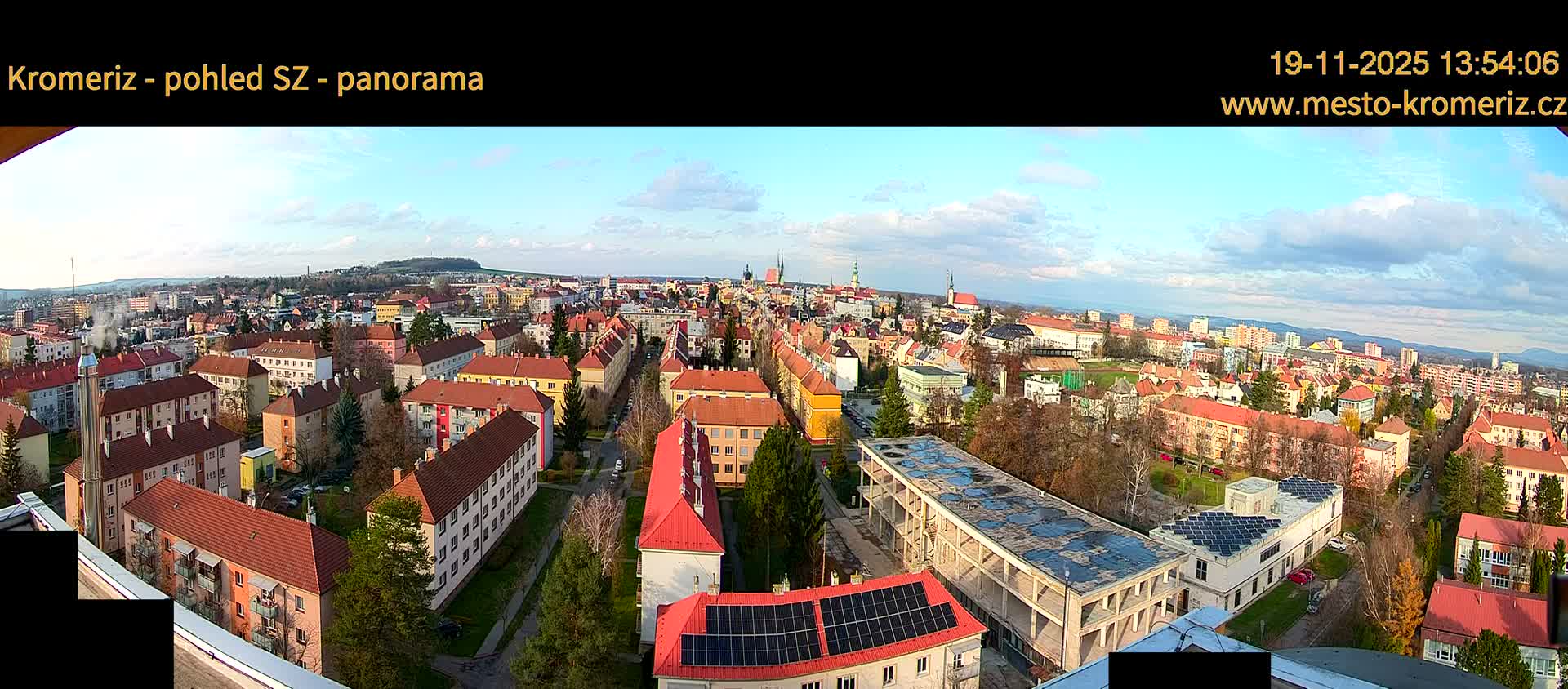 Kroměříž Northwest View Skyline Live Cam - Kromeriz, Zlin, Czechia