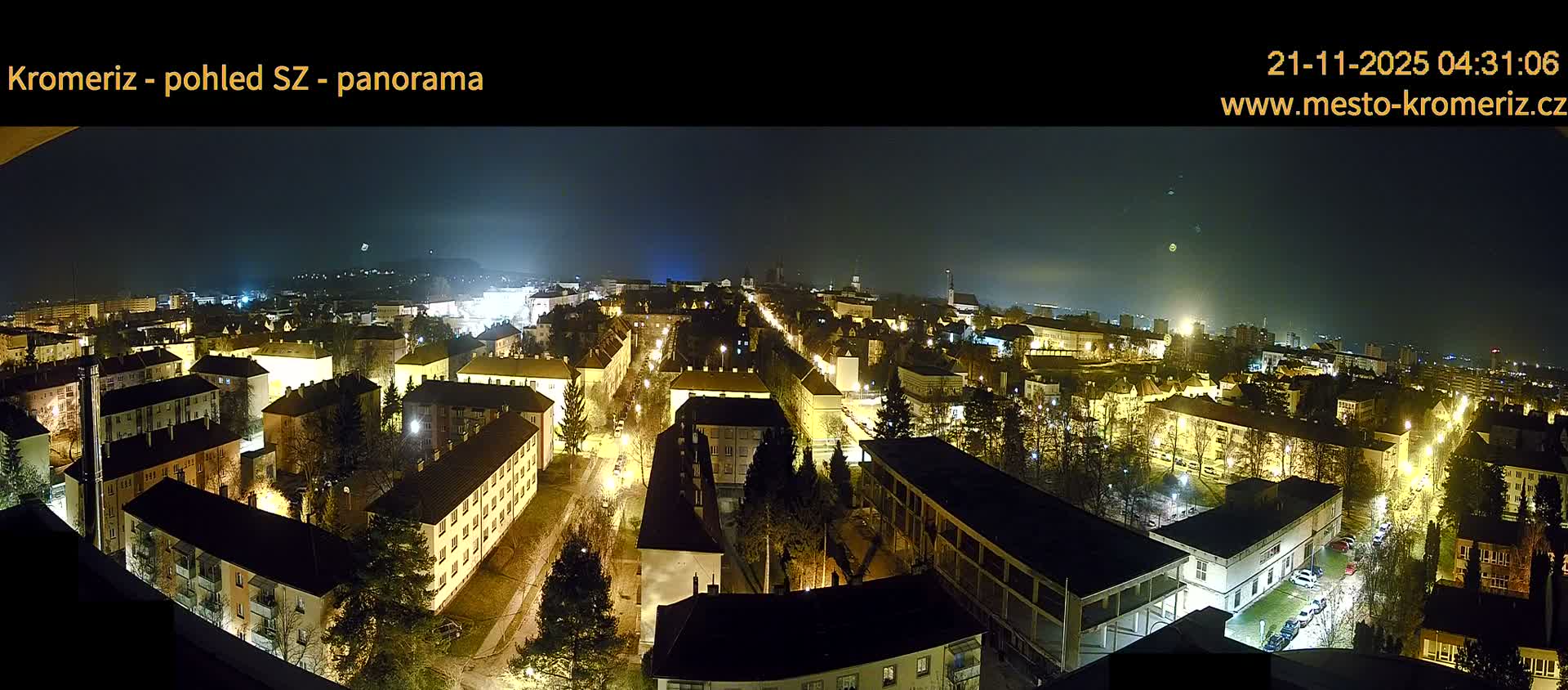 Kroměříž Northwest View Skyline Live Cam - Kromeriz, Zlin, Czechia