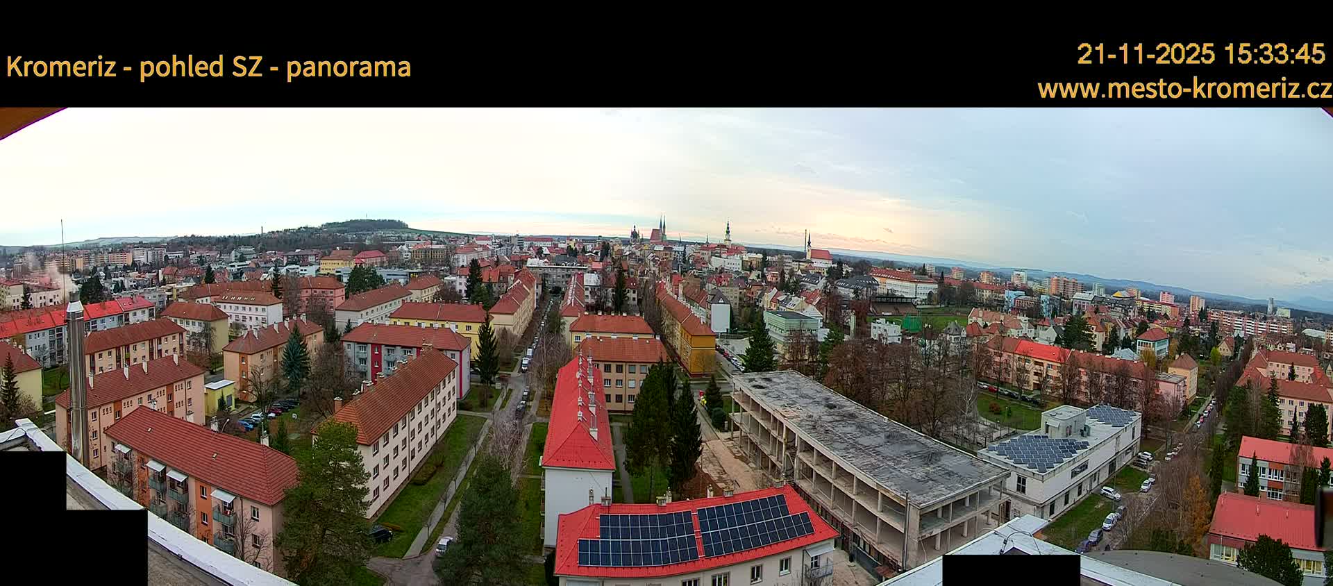 Kroměříž Northwest View Skyline Live Cam - Kromeriz, Zlin, Czechia