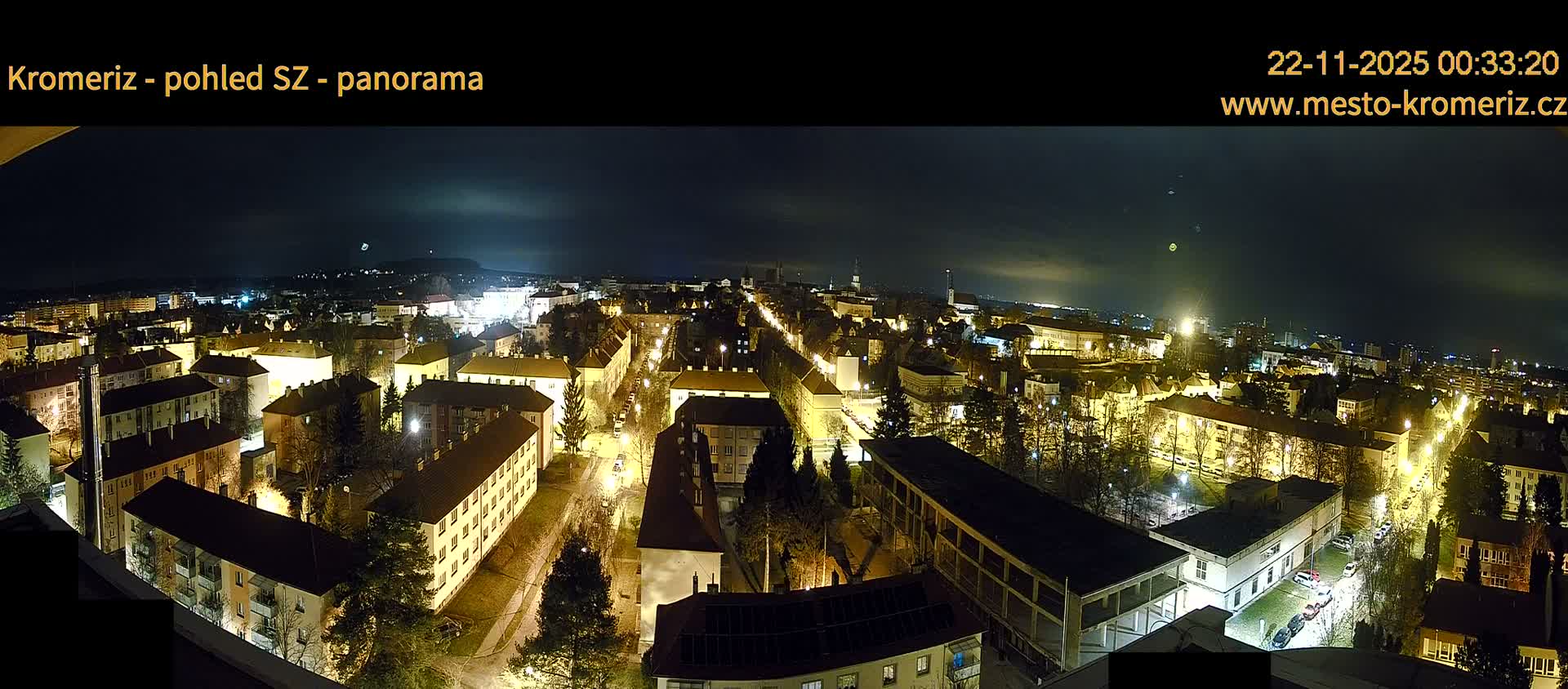 Kroměříž Northwest View Skyline Live Cam - Kromeriz, Zlin, Czechia