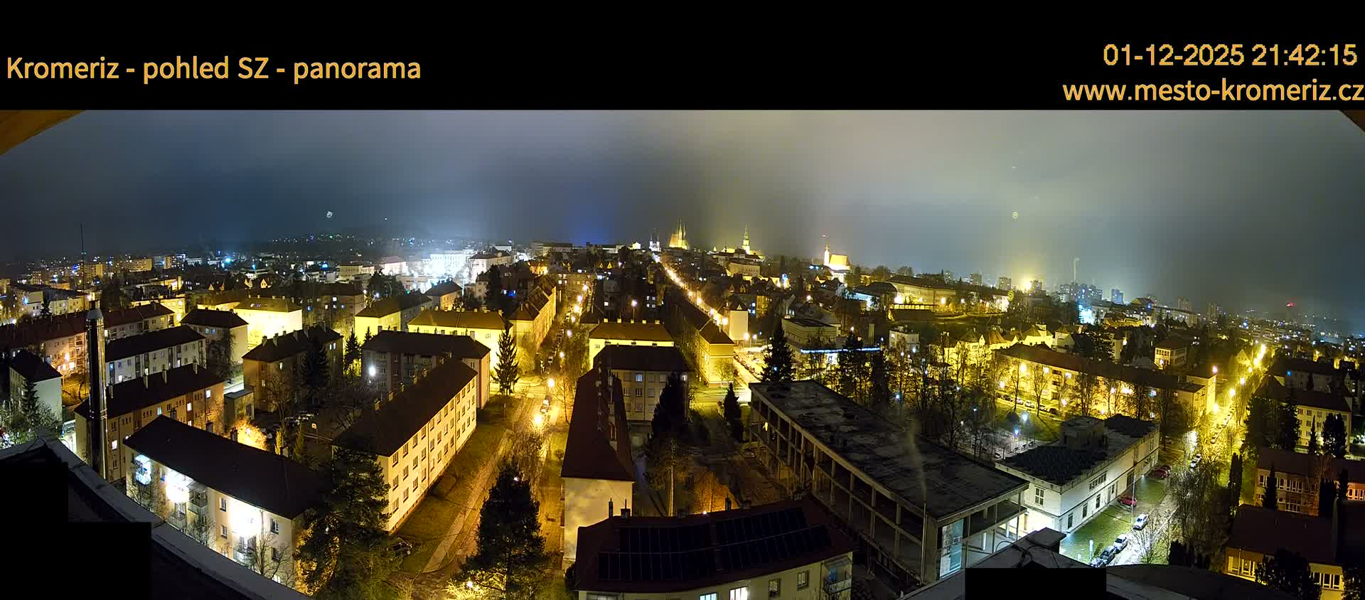 Kroměříž Northwest View Skyline Live Cam - Kromeriz, Zlin, Czechia