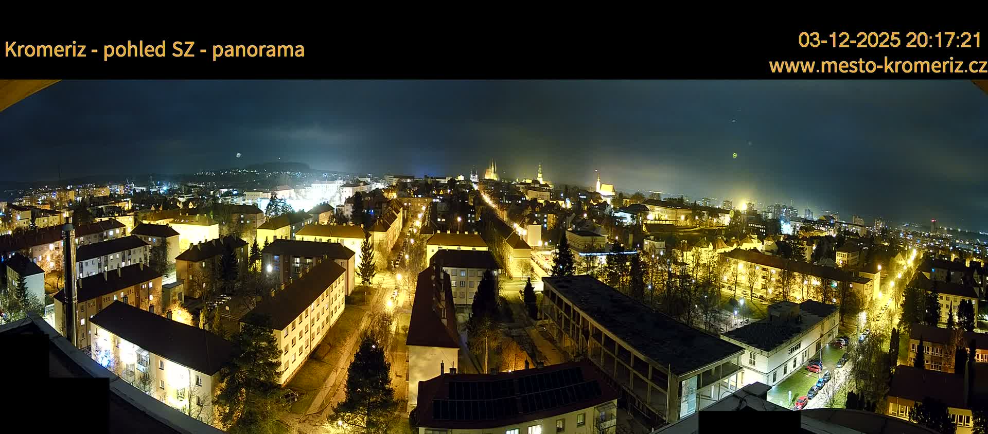 Kroměříž Northwest View Skyline Live Cam - Kromeriz, Zlin, Czechia