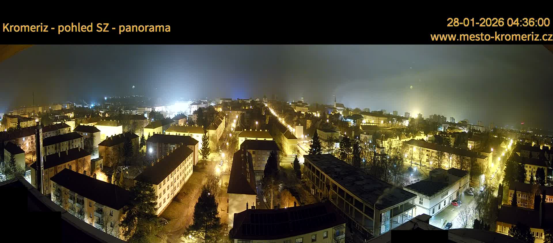 Kroměříž Northwest View Skyline Live Cam - Kromeriz, Zlin, Czechia
