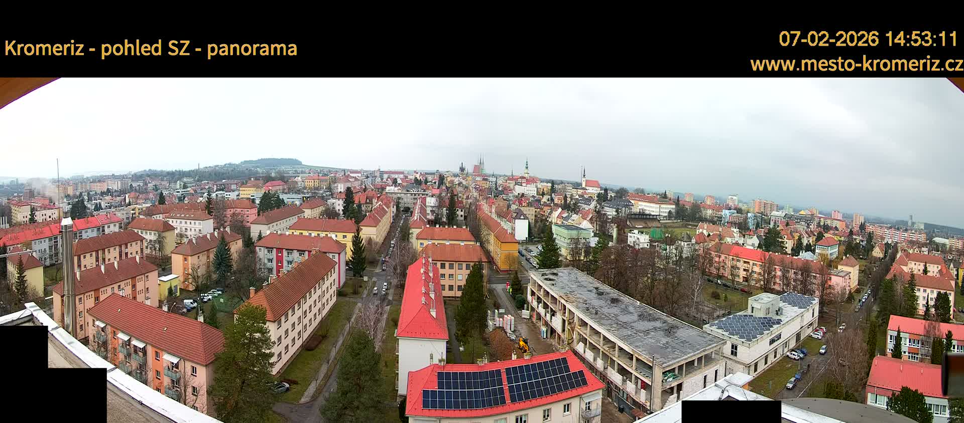 Kroměříž Northwest View Skyline Live Cam - Kromeriz, Zlin, Czechia