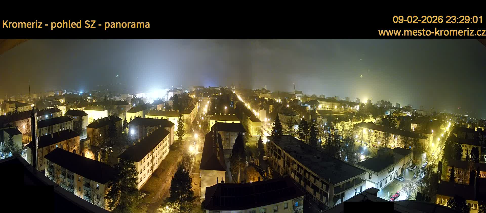 Kroměříž Northwest View Skyline Live Cam - Kromeriz, Zlin, Czechia