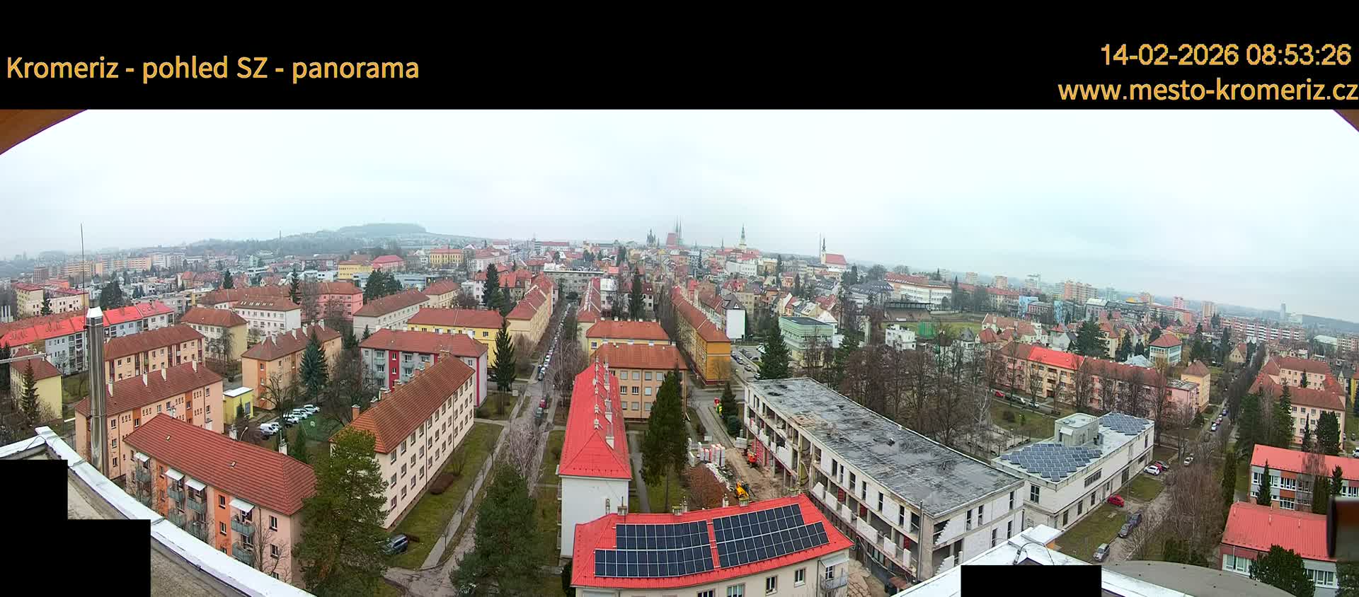 Kroměříž Northwest View Skyline Live Cam - Kromeriz, Zlin, Czechia
