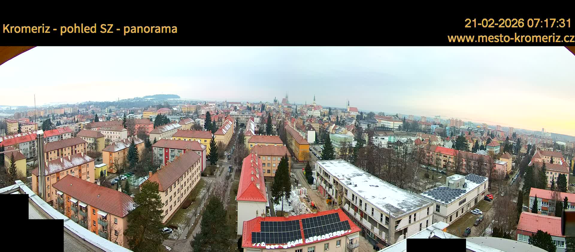 Kroměříž Northwest View Skyline Live Cam - Kromeriz, Zlin, Czechia