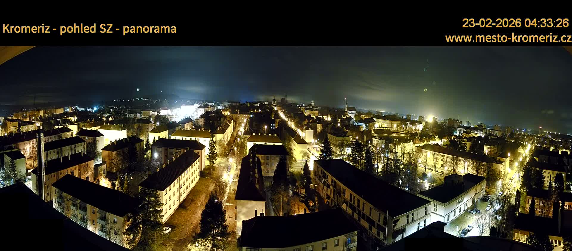 Kroměříž Northwest View Skyline Live Cam - Kromeriz, Zlin, Czechia