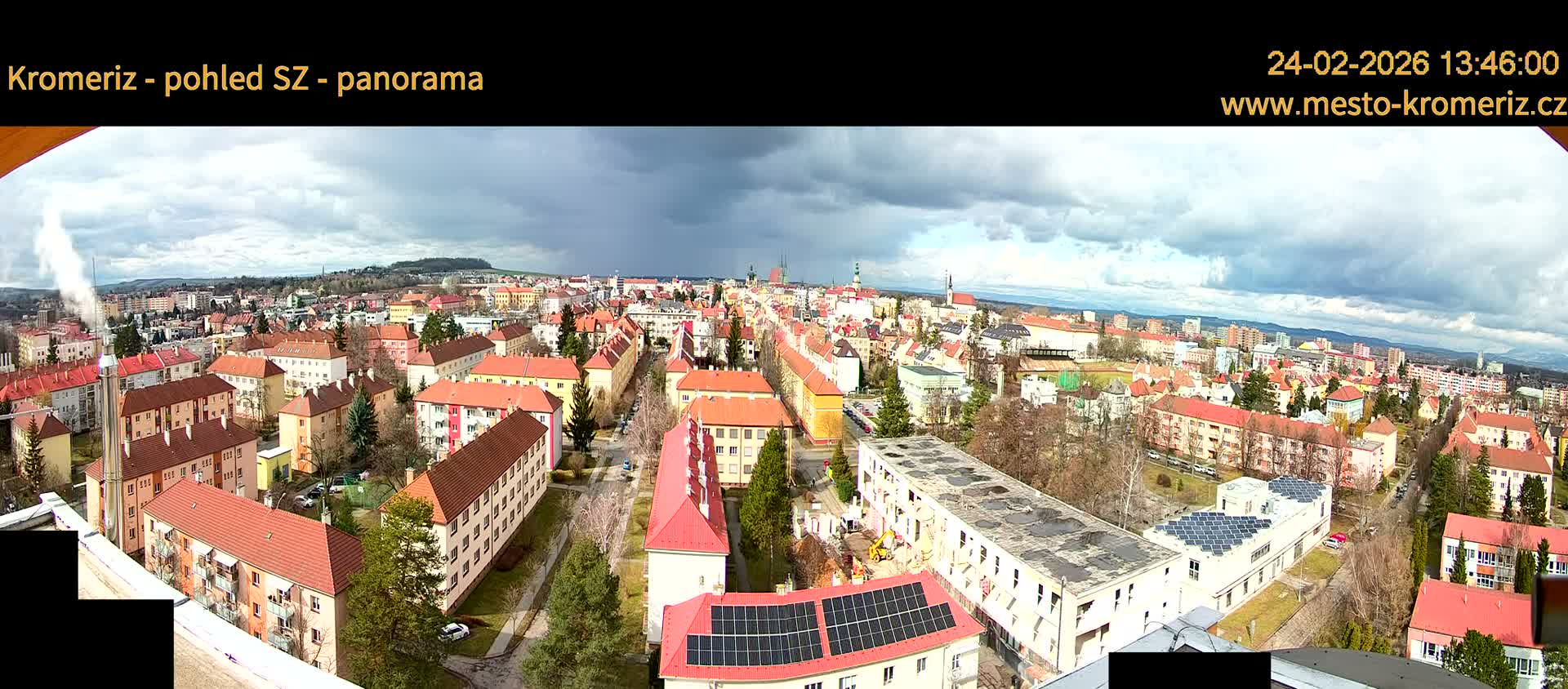 Kroměříž Northwest View Skyline Live Cam - Kromeriz, Zlin, Czechia