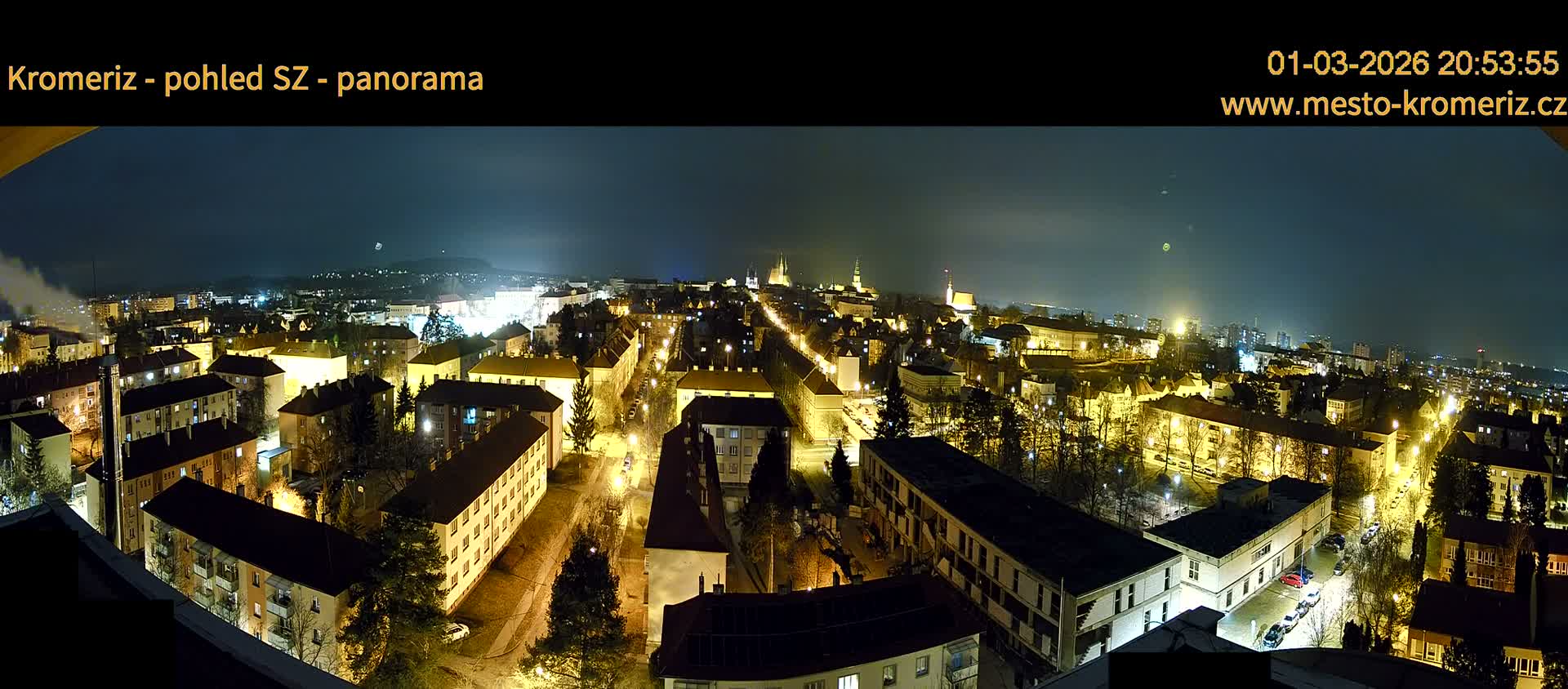 Kroměříž Northwest View Skyline Live Cam - Kromeriz, Zlin, Czechia