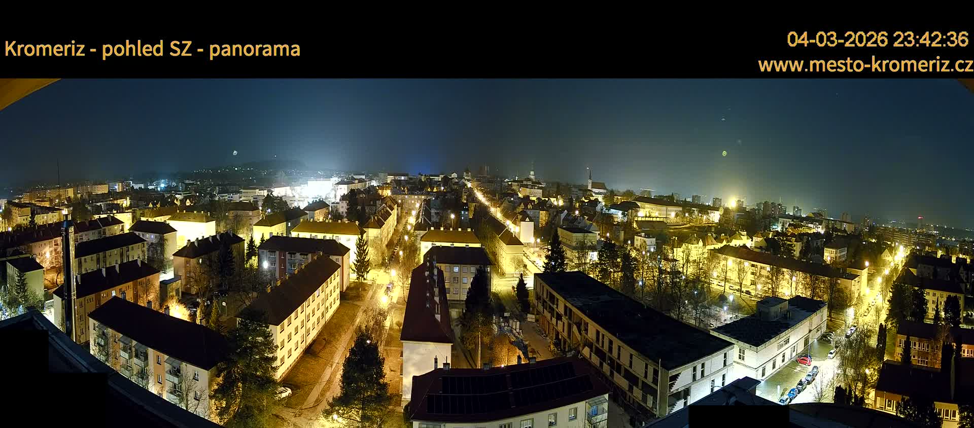Kroměříž Northwest View Skyline Live Cam - Kromeriz, Zlin, Czechia