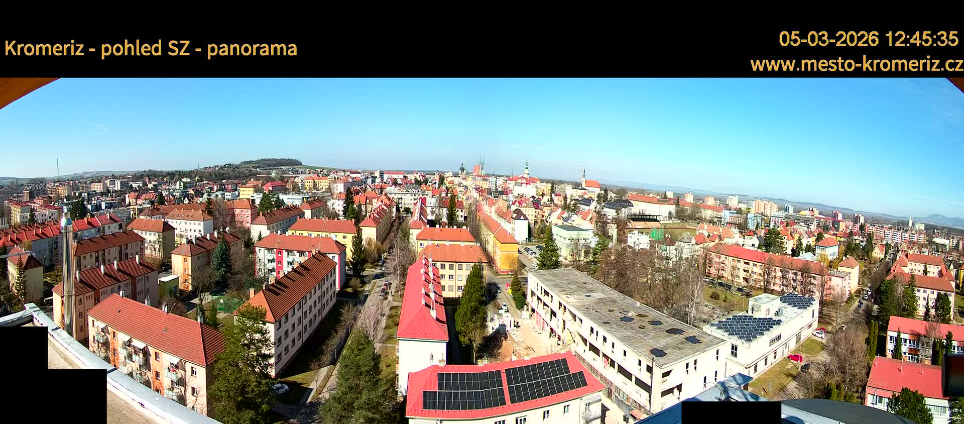 Kroměříž Northwest View Skyline Live Cam - Kromeriz, Zlin, Czechia