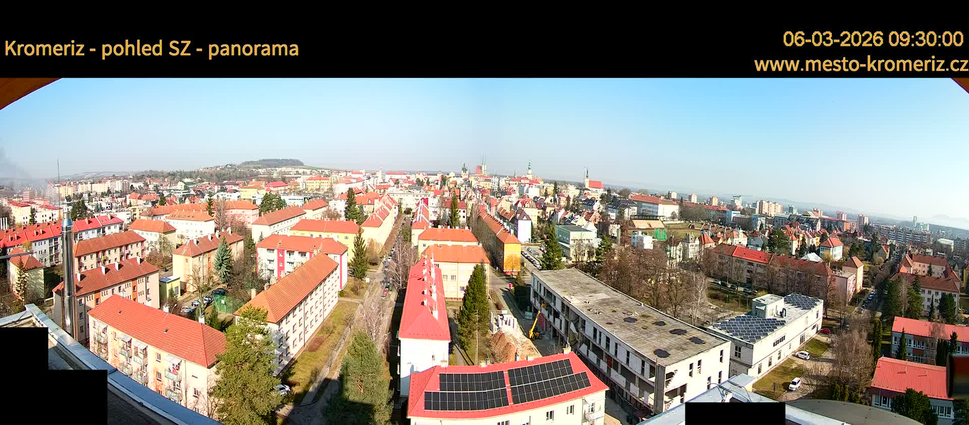 Kroměříž Northwest View Skyline Live Cam - Kromeriz, Zlin, Czechia