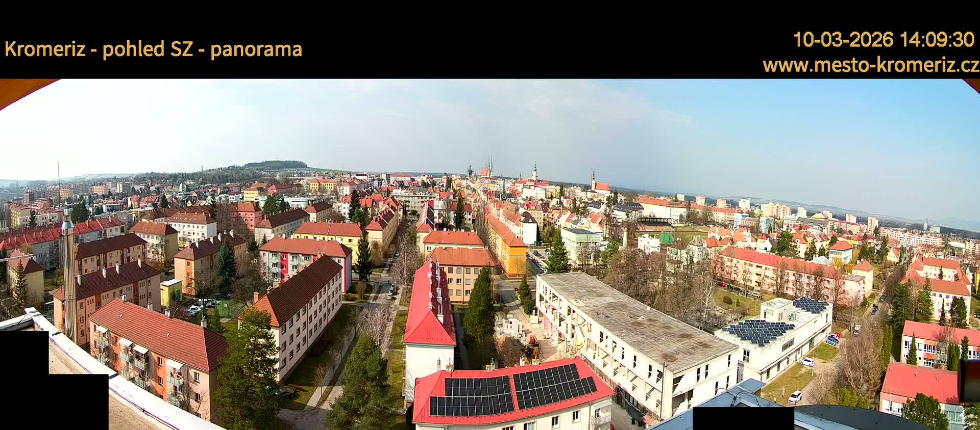 Kroměříž Northwest View Skyline Live Cam - Kromeriz, Zlin, Czechia
