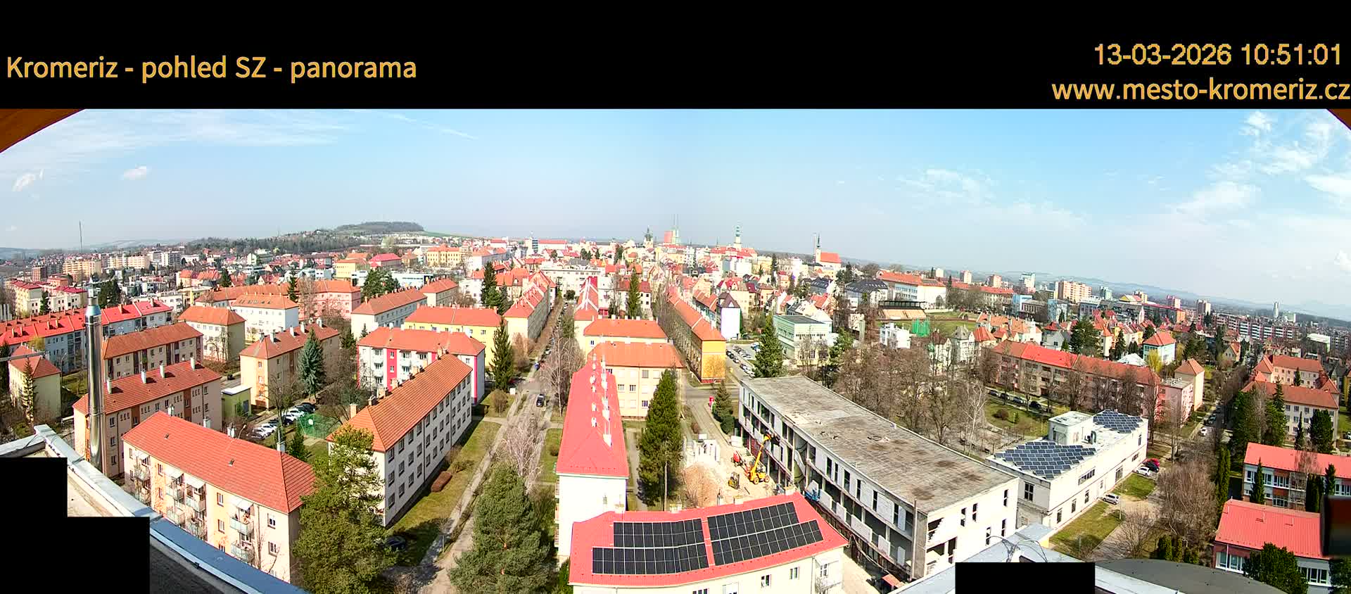 Kroměříž Northwest View Skyline Live Cam - Kromeriz, Zlin, Czechia