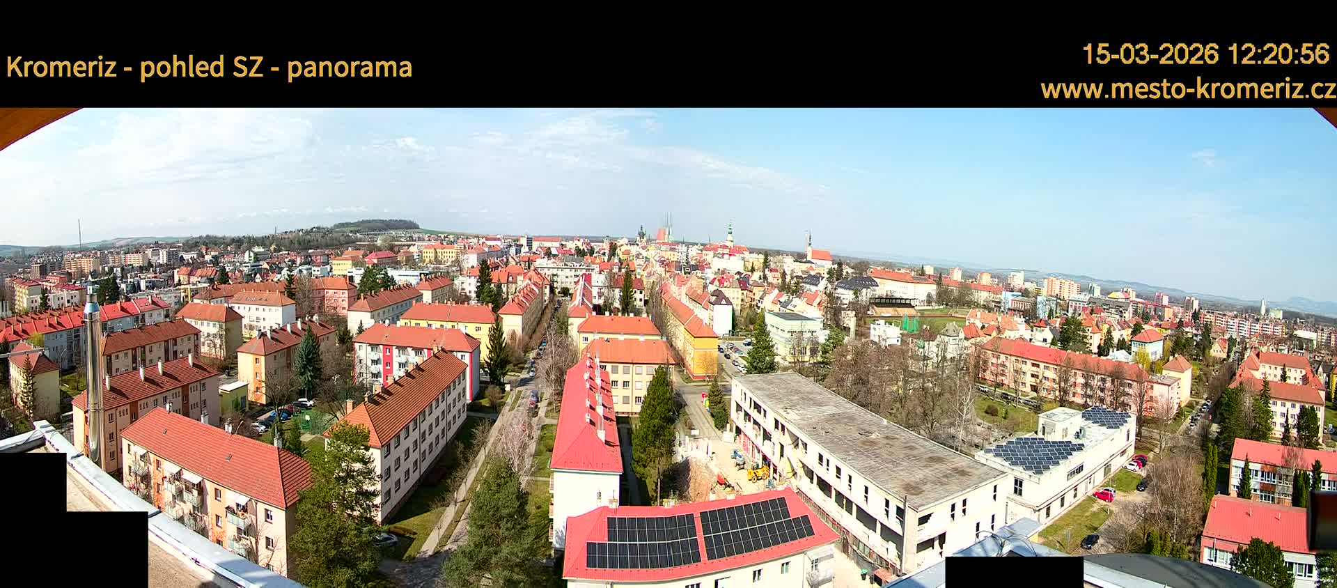 Kroměříž Northwest View Skyline Live Cam - Kromeriz, Zlin, Czechia