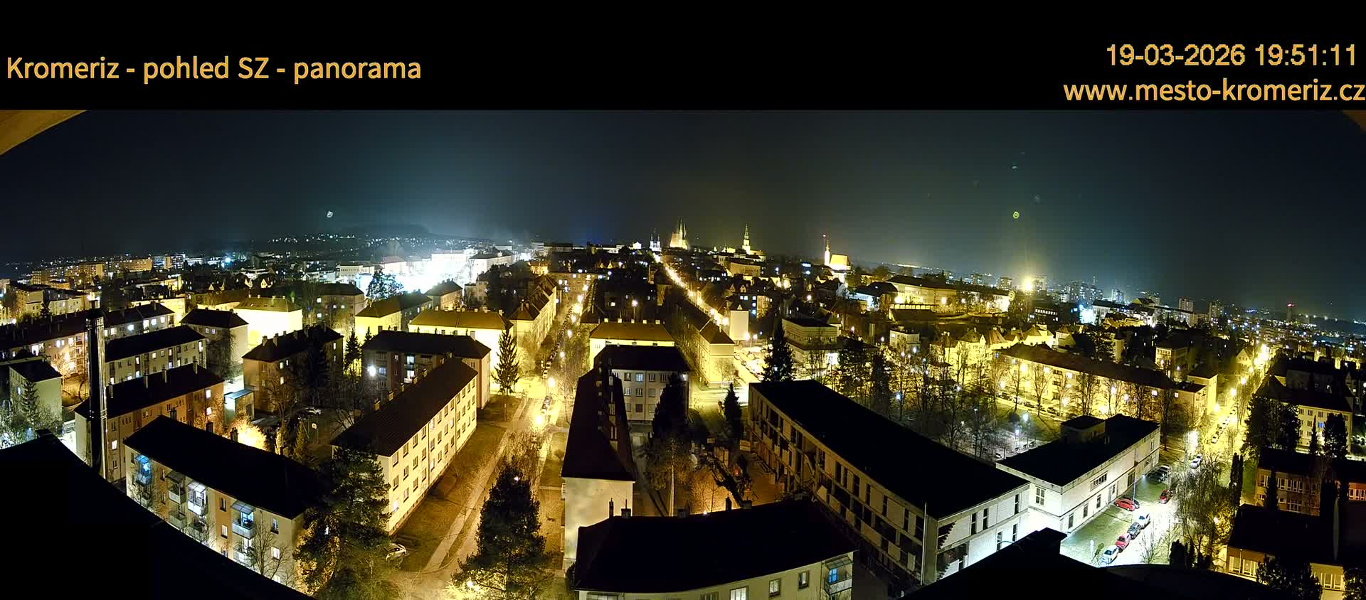 Kroměříž Northwest View Skyline Live Cam - Kromeriz, Zlin, Czechia