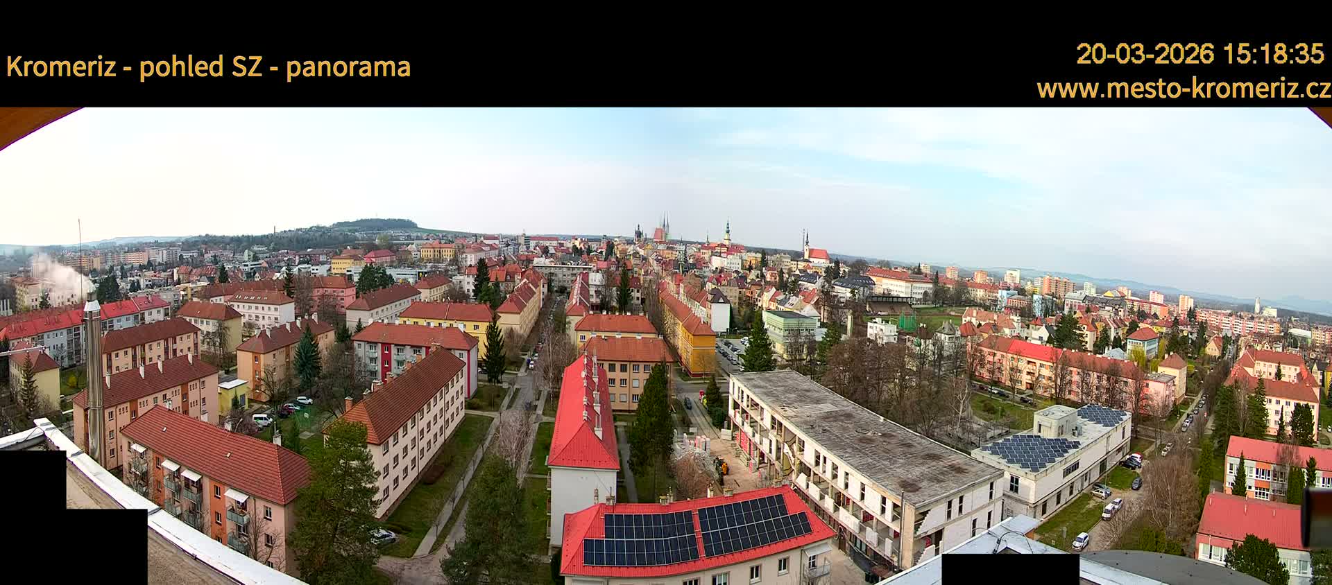 Kroměříž Northwest View Skyline Live Cam - Kromeriz, Zlin, Czechia
