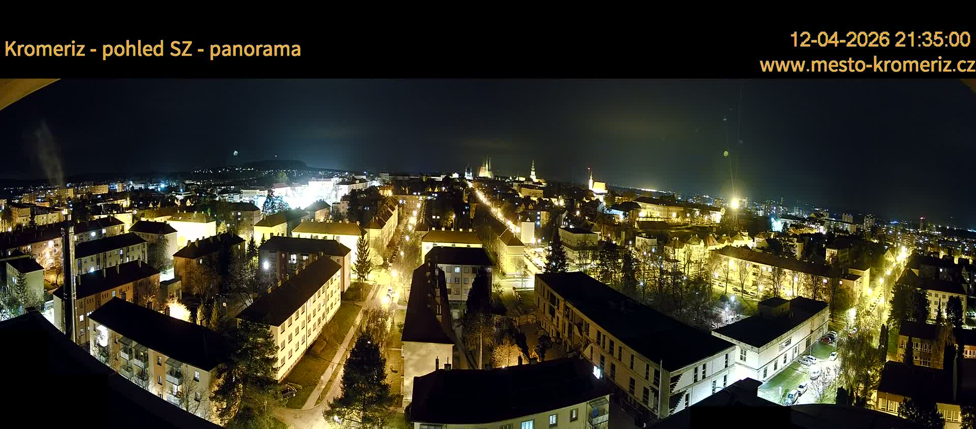 Kroměříž Northwest View Skyline Live Cam - Kromeriz, Zlin, Czechia