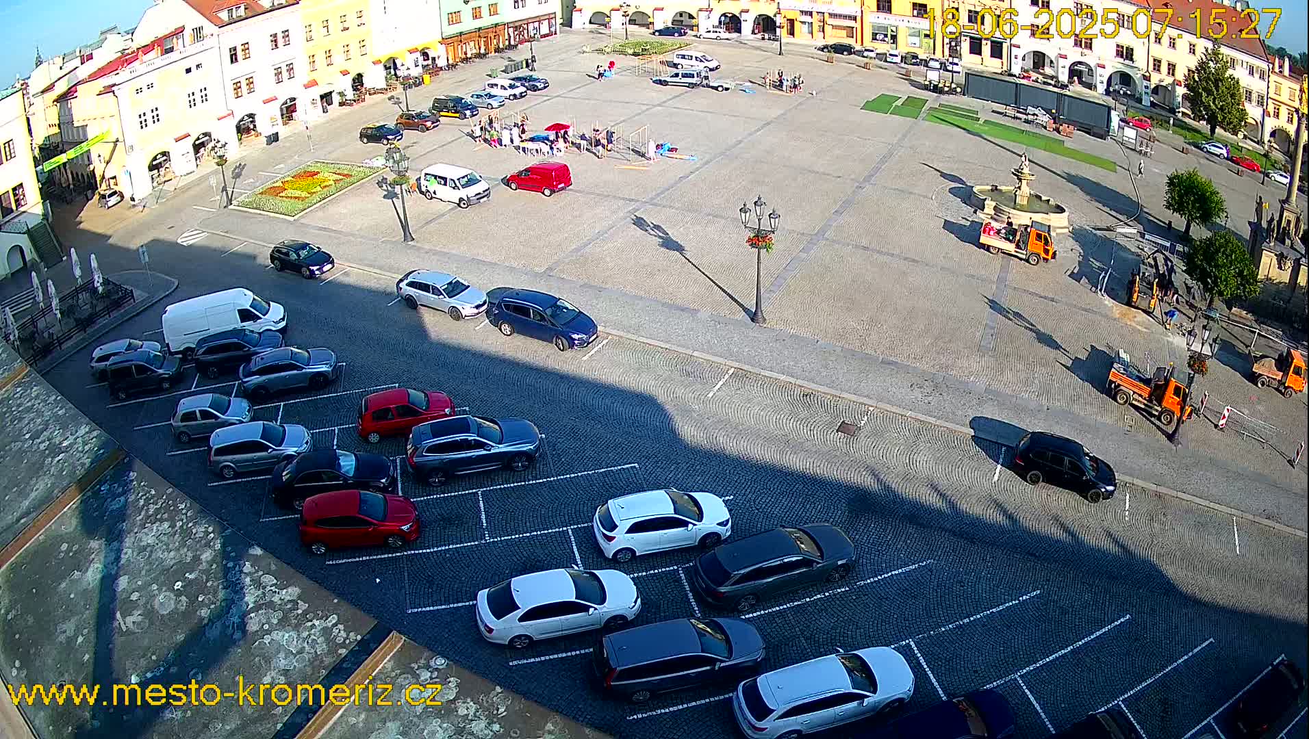Kroměříž , (Velké náměstí ) Great Square East View Live Cam - Kromeriz, Zlin, Czechia