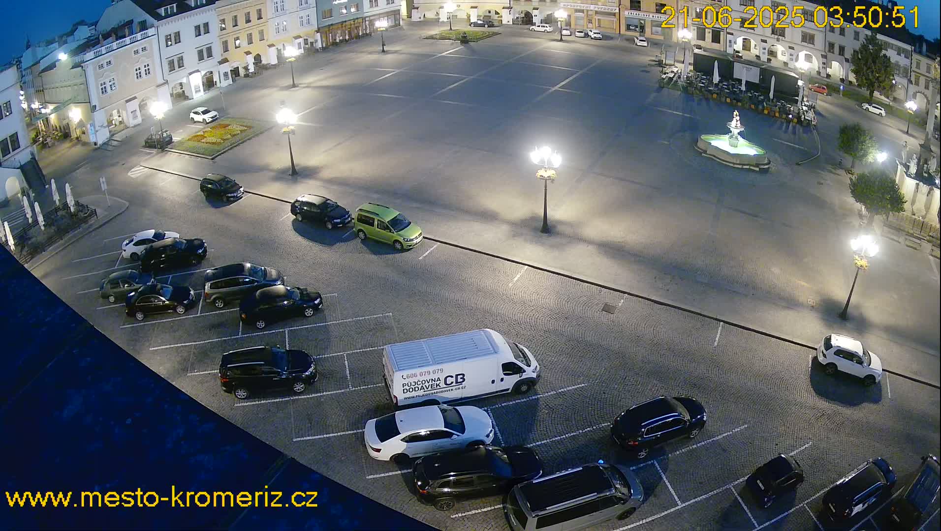 Kroměříž , (Velké náměstí ) Great Square East View Live Cam - Kromeriz, Zlin, Czechia