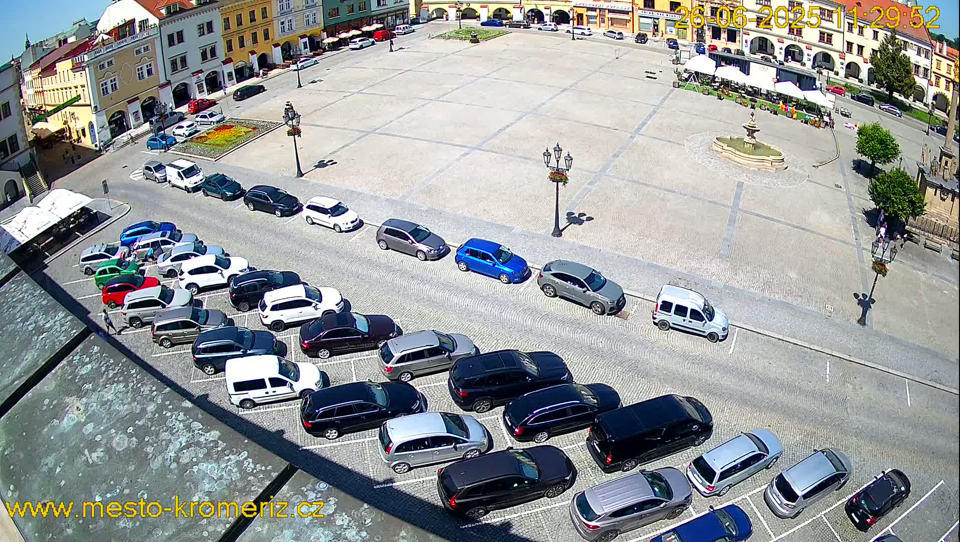 Kroměříž , (Velké náměstí ) Great Square East View Live Cam - Kromeriz, Zlin, Czechia