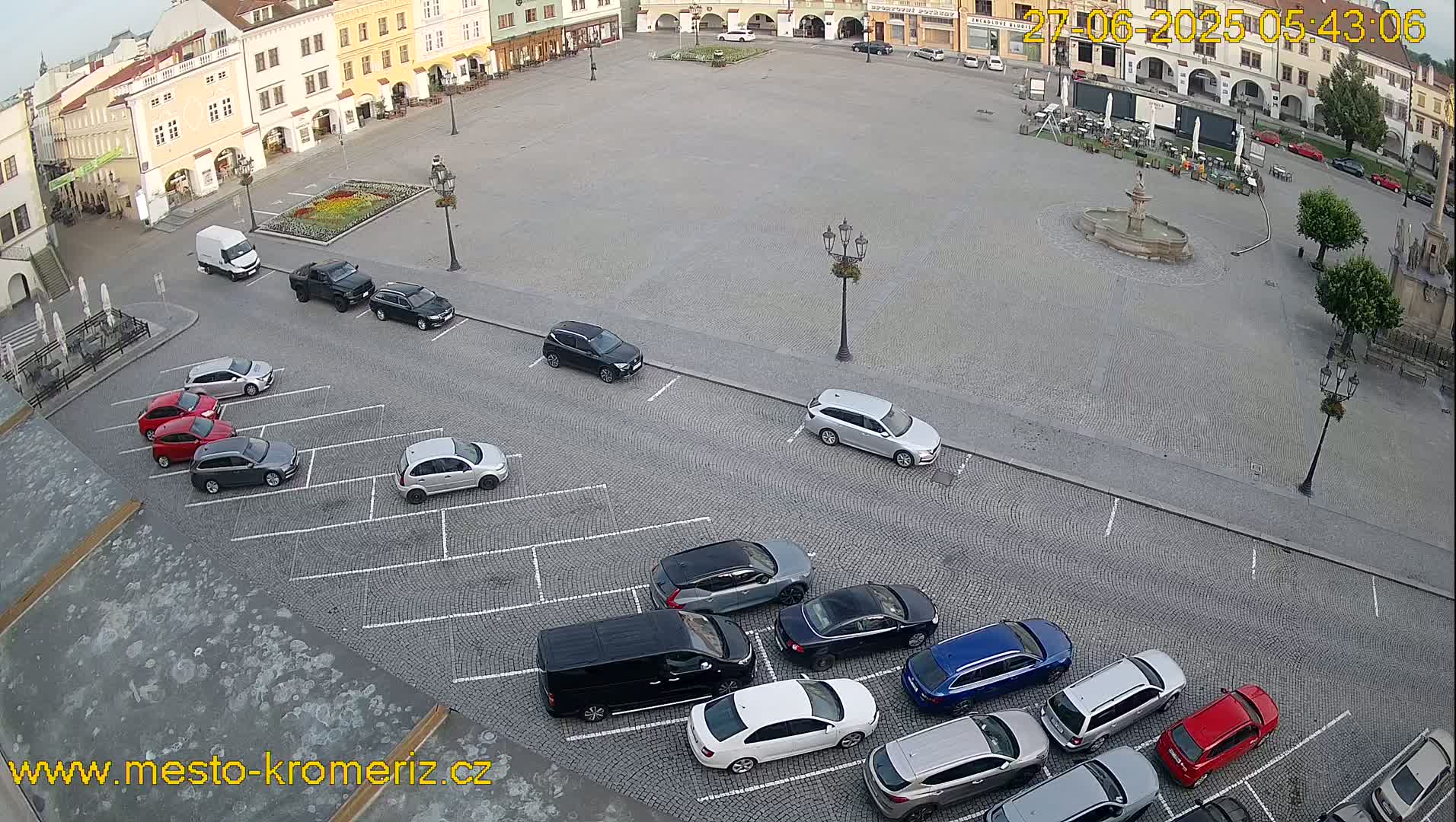 Kroměříž , (Velké náměstí ) Great Square East View Live Cam - Kromeriz, Zlin, Czechia
