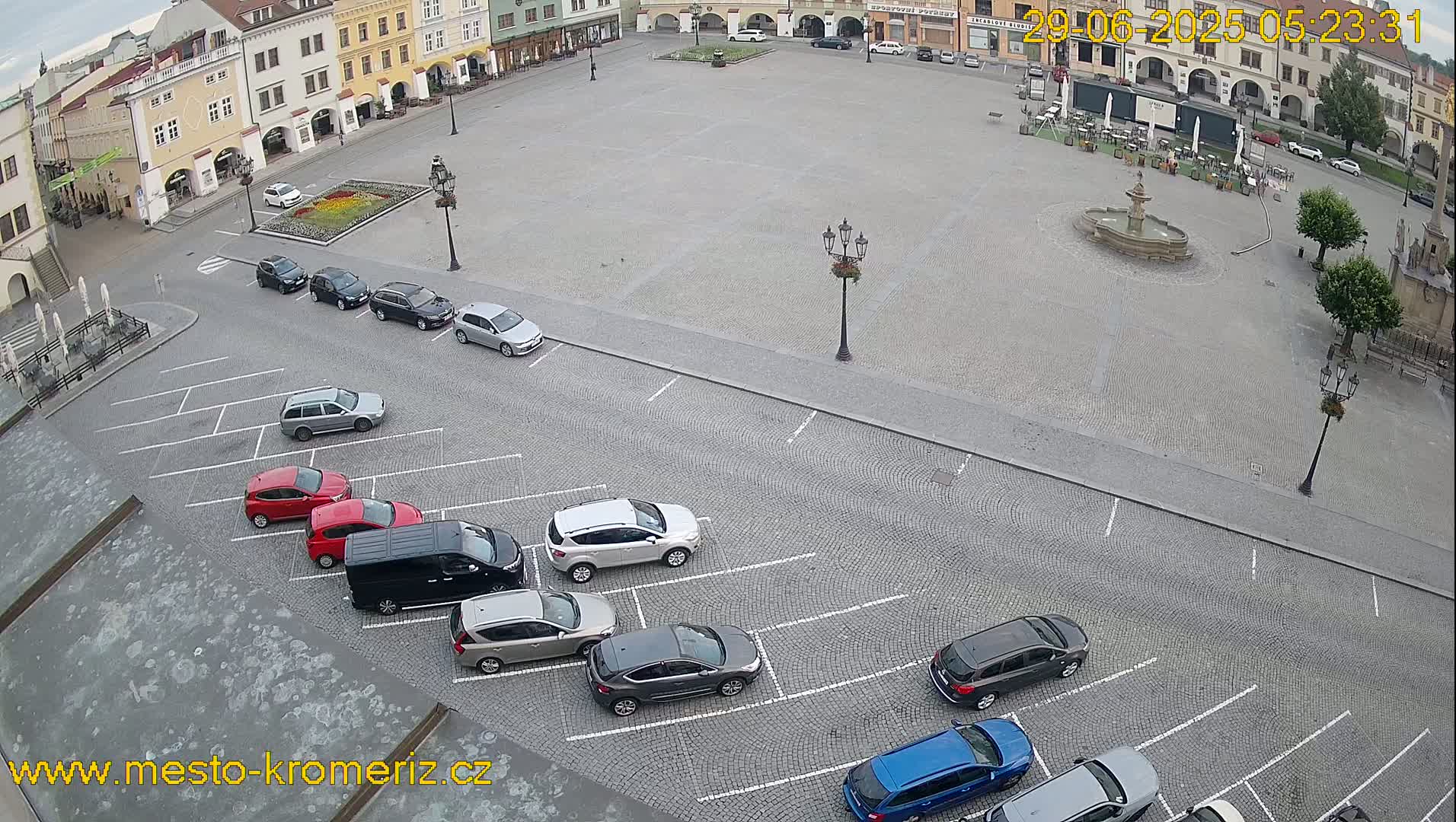 Kroměříž , (Velké náměstí ) Great Square East View Live Cam - Kromeriz, Zlin, Czechia