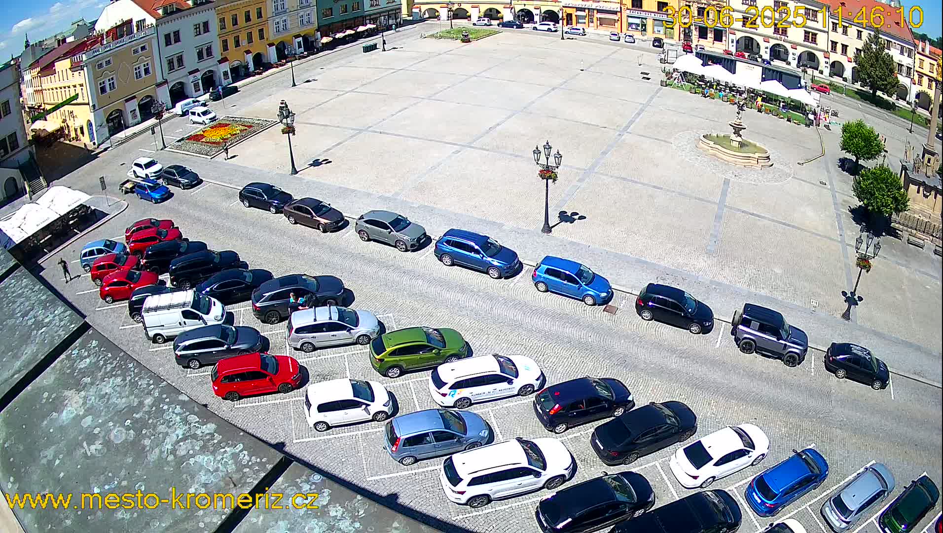 Kroměříž , (Velké náměstí ) Great Square East View Live Cam - Kromeriz, Zlin, Czechia