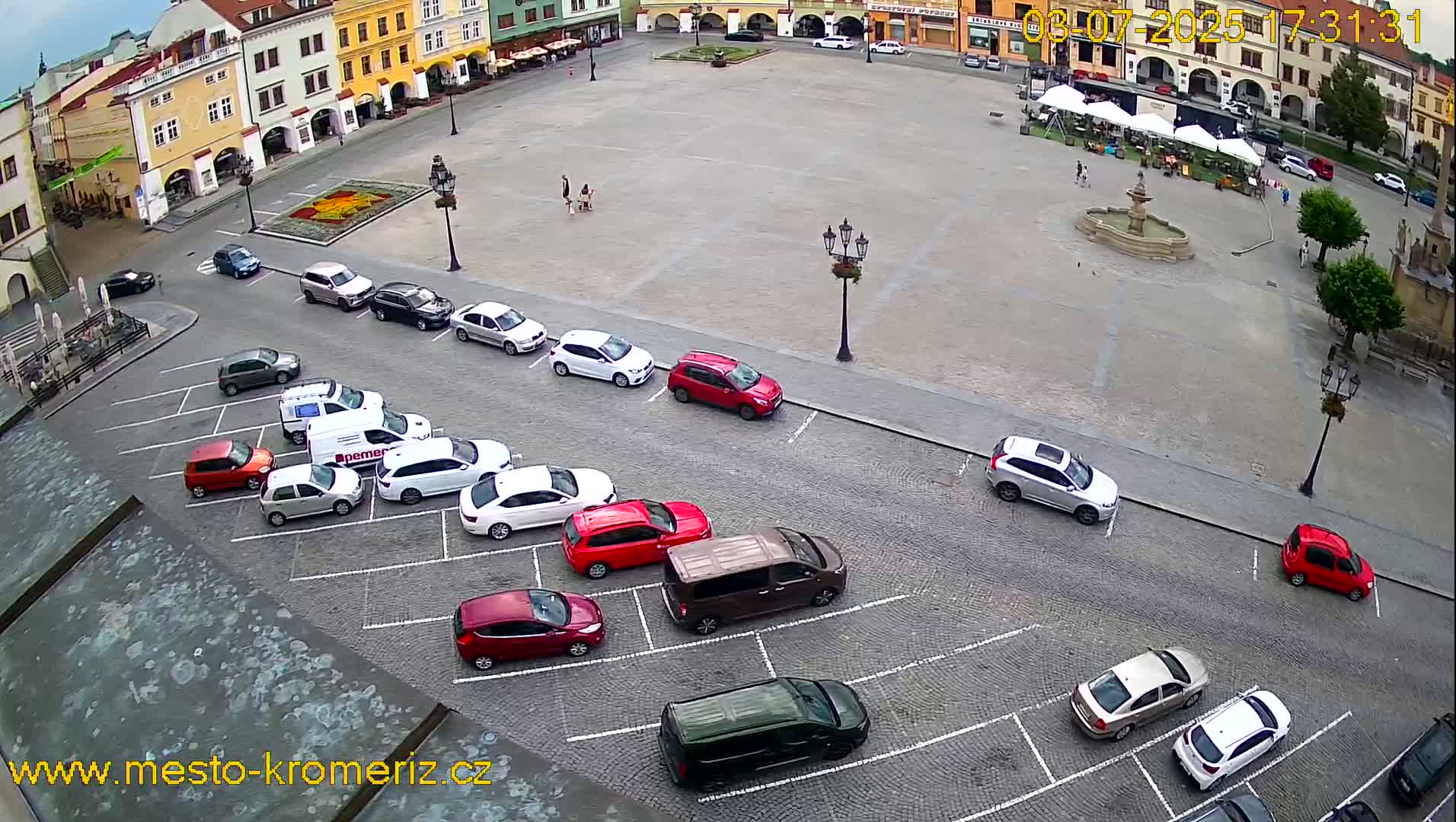 Kroměříž , (Velké náměstí ) Great Square East View Live Cam - Kromeriz, Zlin, Czechia
