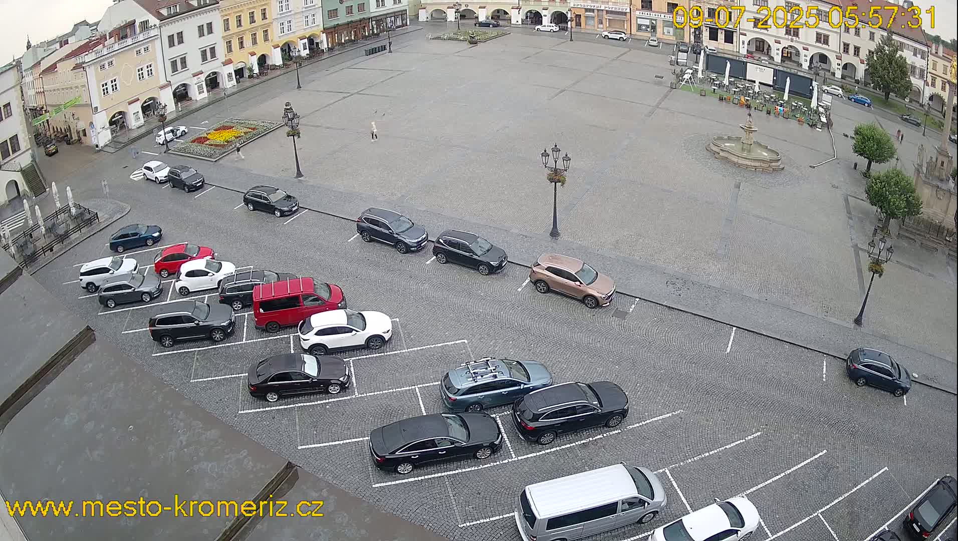 Kroměříž , (Velké náměstí ) Great Square East View Live Cam - Kromeriz, Zlin, Czechia