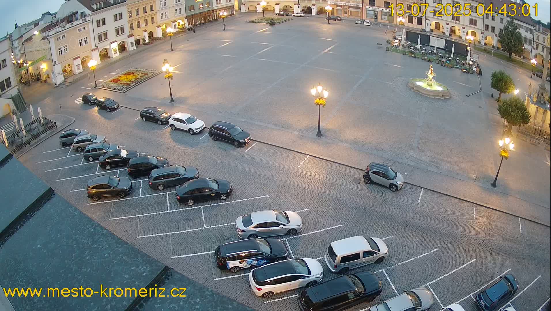 Kroměříž , (Velké náměstí ) Great Square East View Live Cam - Kromeriz, Zlin, Czechia