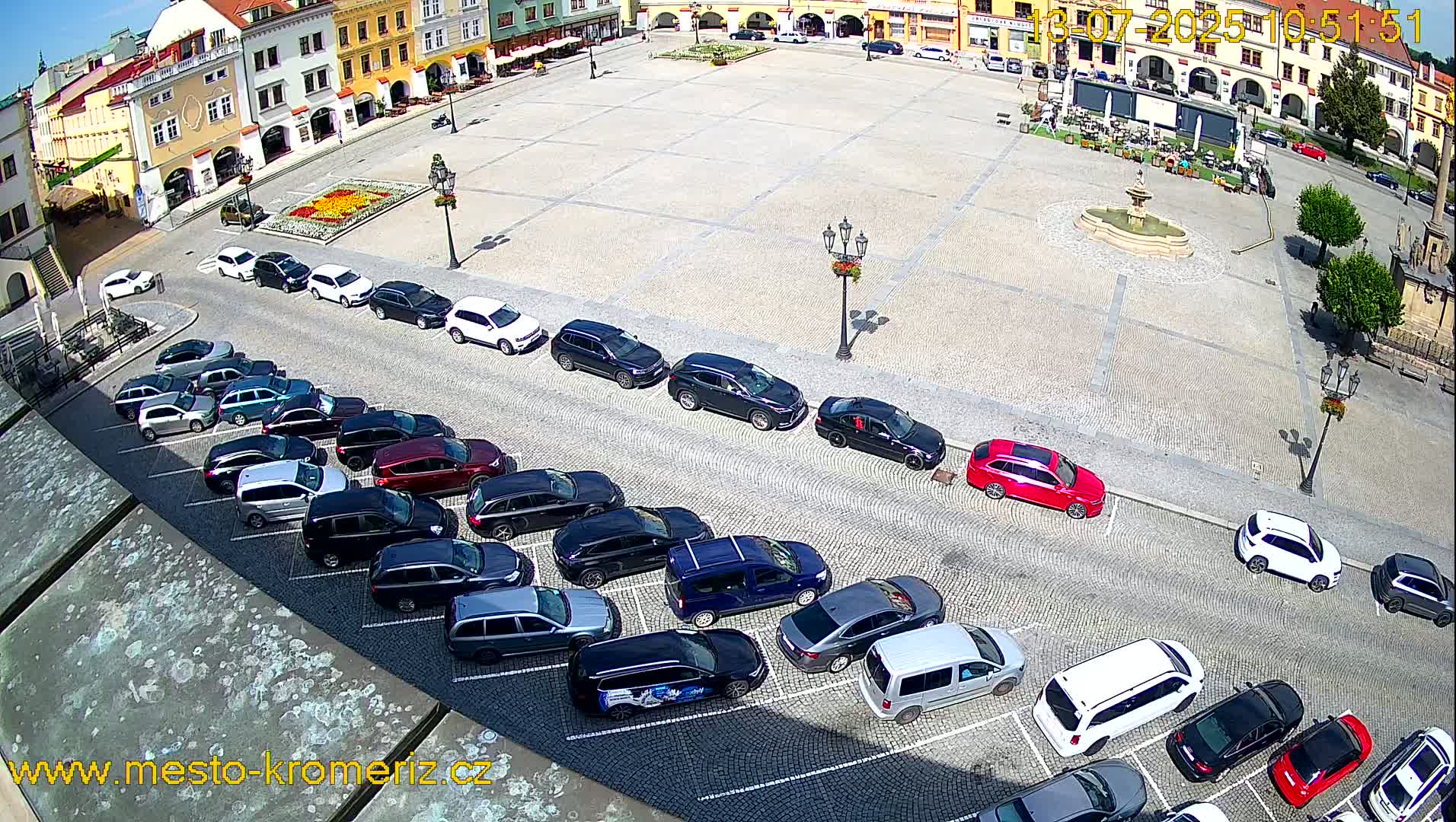 Kroměříž , (Velké náměstí ) Great Square East View Live Cam - Kromeriz, Zlin, Czechia