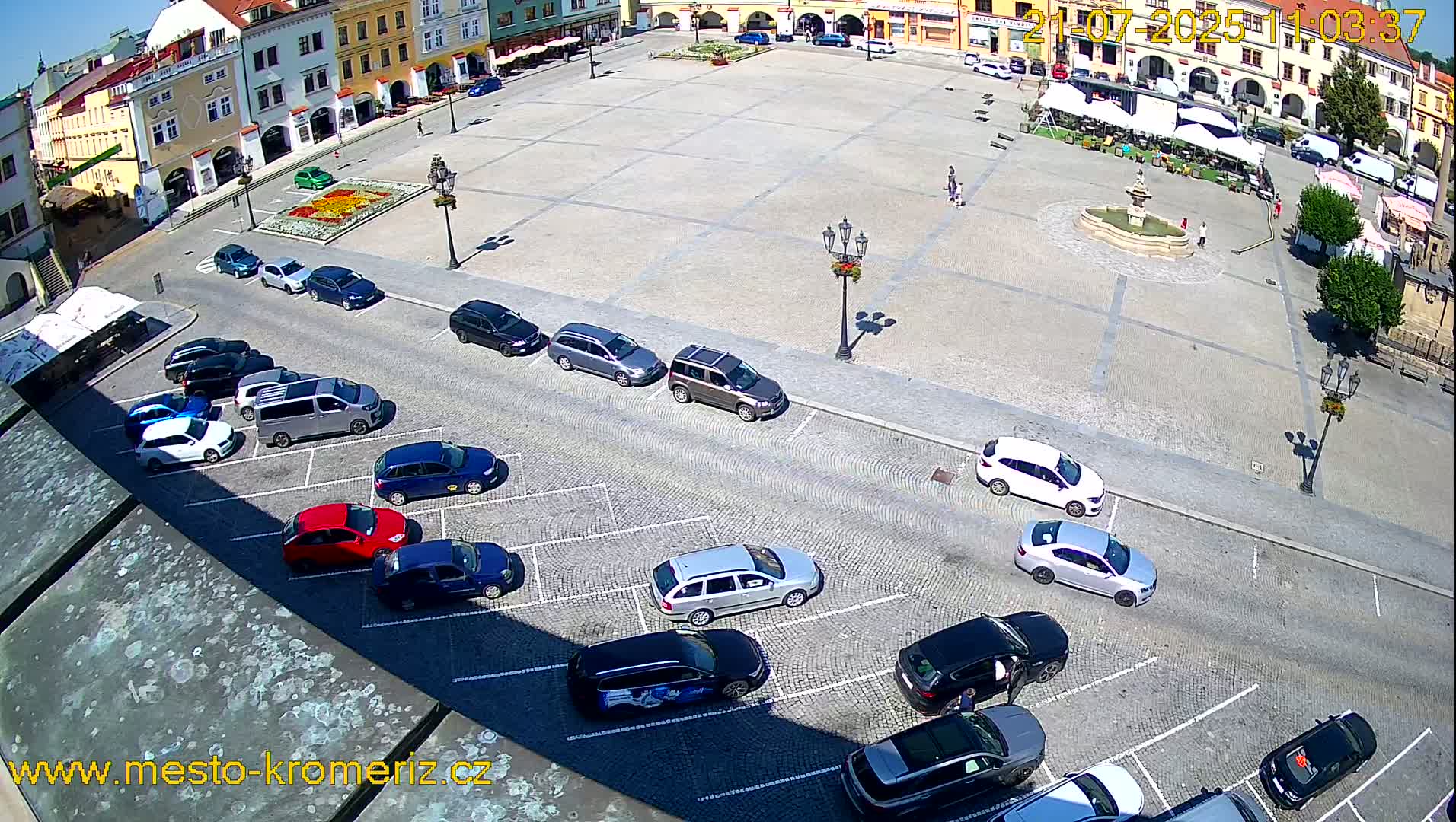 Kroměříž , (Velké náměstí ) Great Square East View Live Cam - Kromeriz, Zlin, Czechia