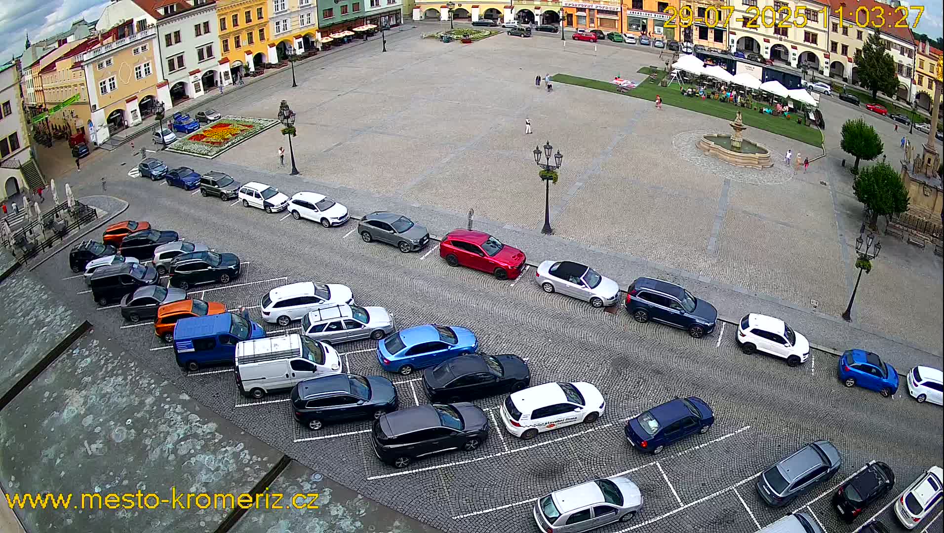 Kroměříž , (Velké náměstí ) Great Square East View Live Cam - Kromeriz, Zlin, Czechia