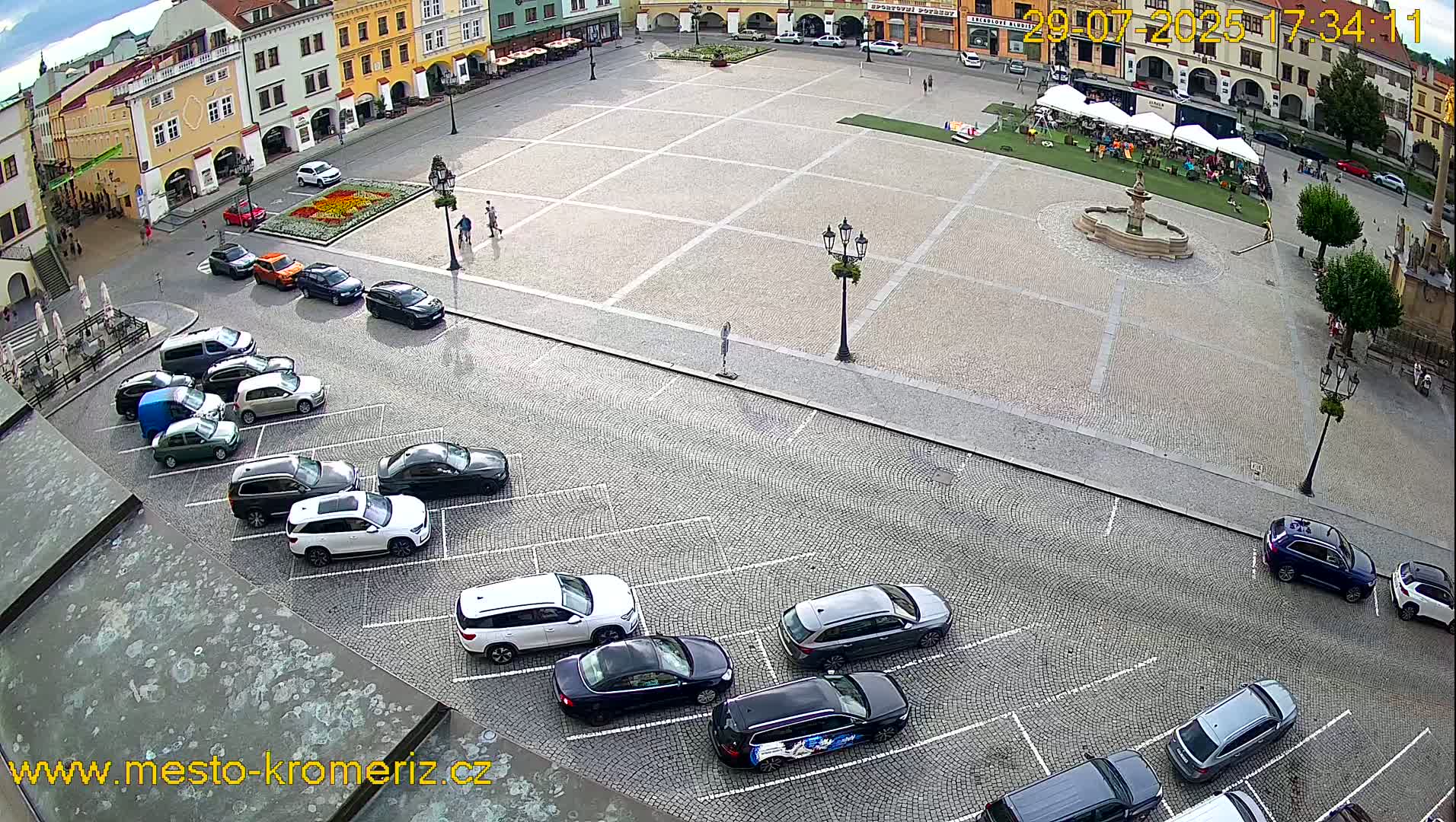 Kroměříž , (Velké náměstí ) Great Square East View Live Cam - Kromeriz, Zlin, Czechia