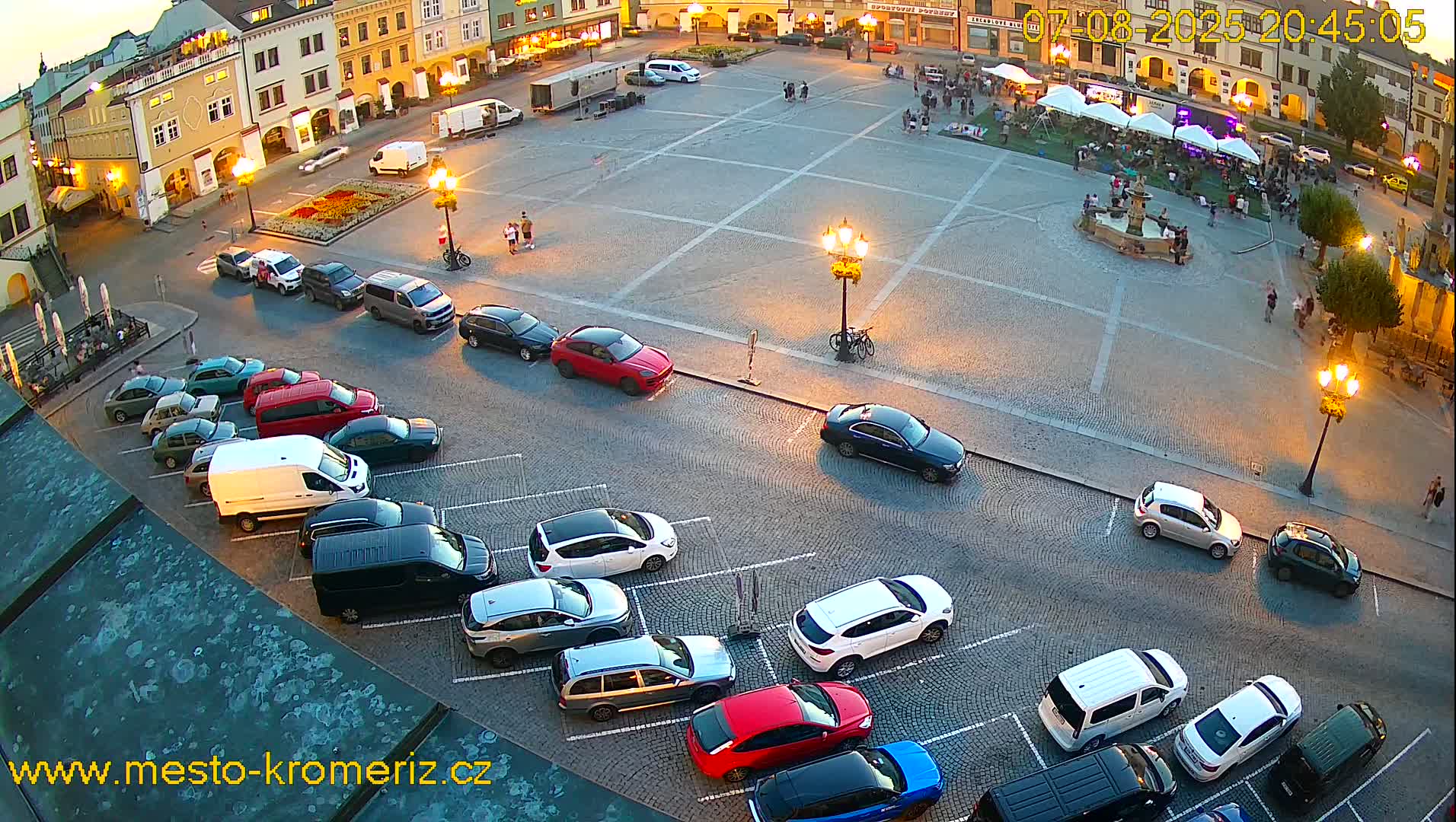 Kroměříž , (Velké náměstí ) Great Square East View Live Cam - Kromeriz, Zlin, Czechia